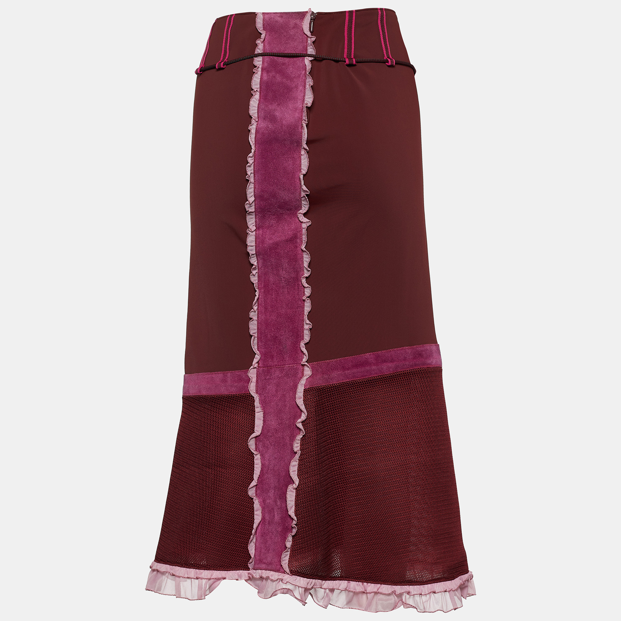 

Miu Miu Brown/Pink Synthetic Flared Skirt