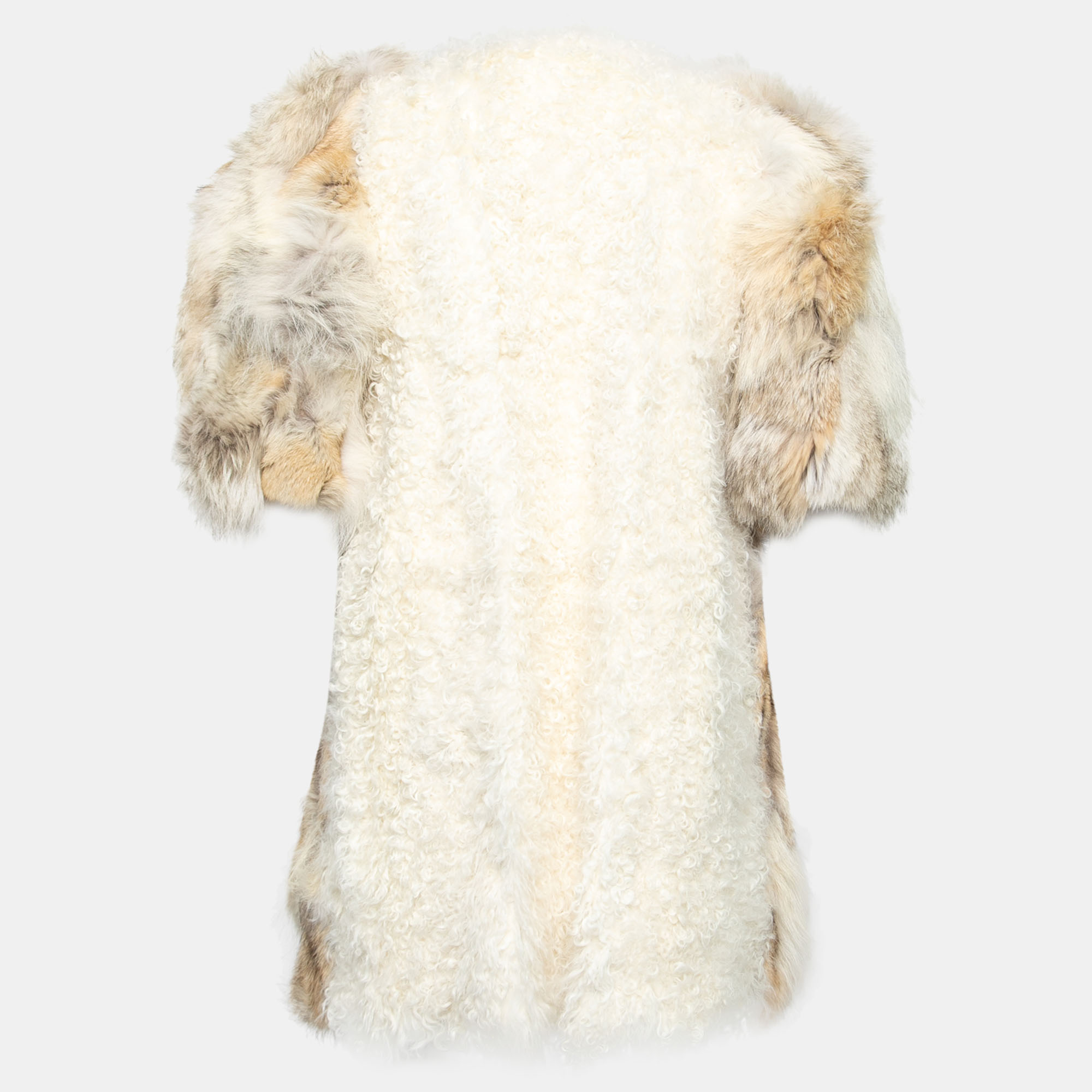 

Miu Miu Beige Cayote Fur Short Sleeve Jacket