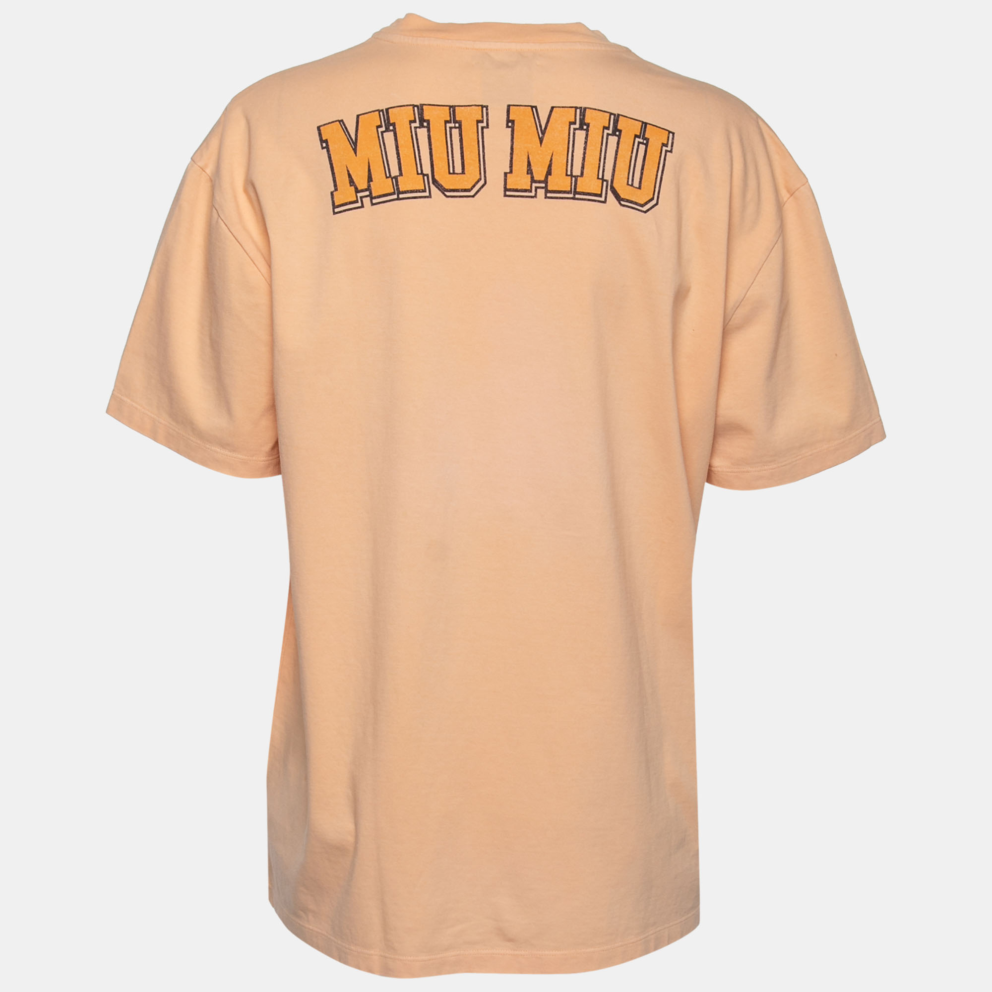 

Miu Miu Orange Alice in Wonderland Print Oversized T-Shirt