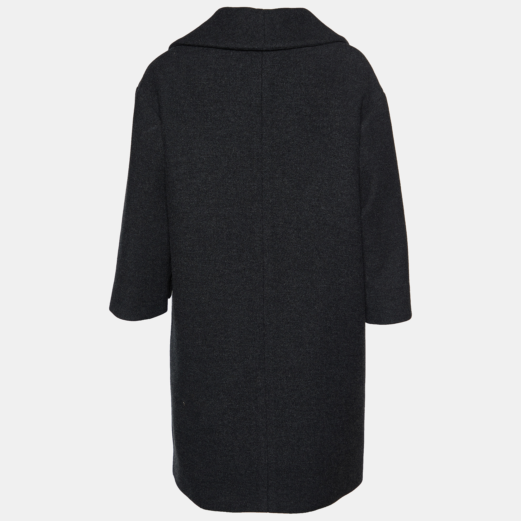 

Miu Miu Charcoal Grey Wool Button Front Coat