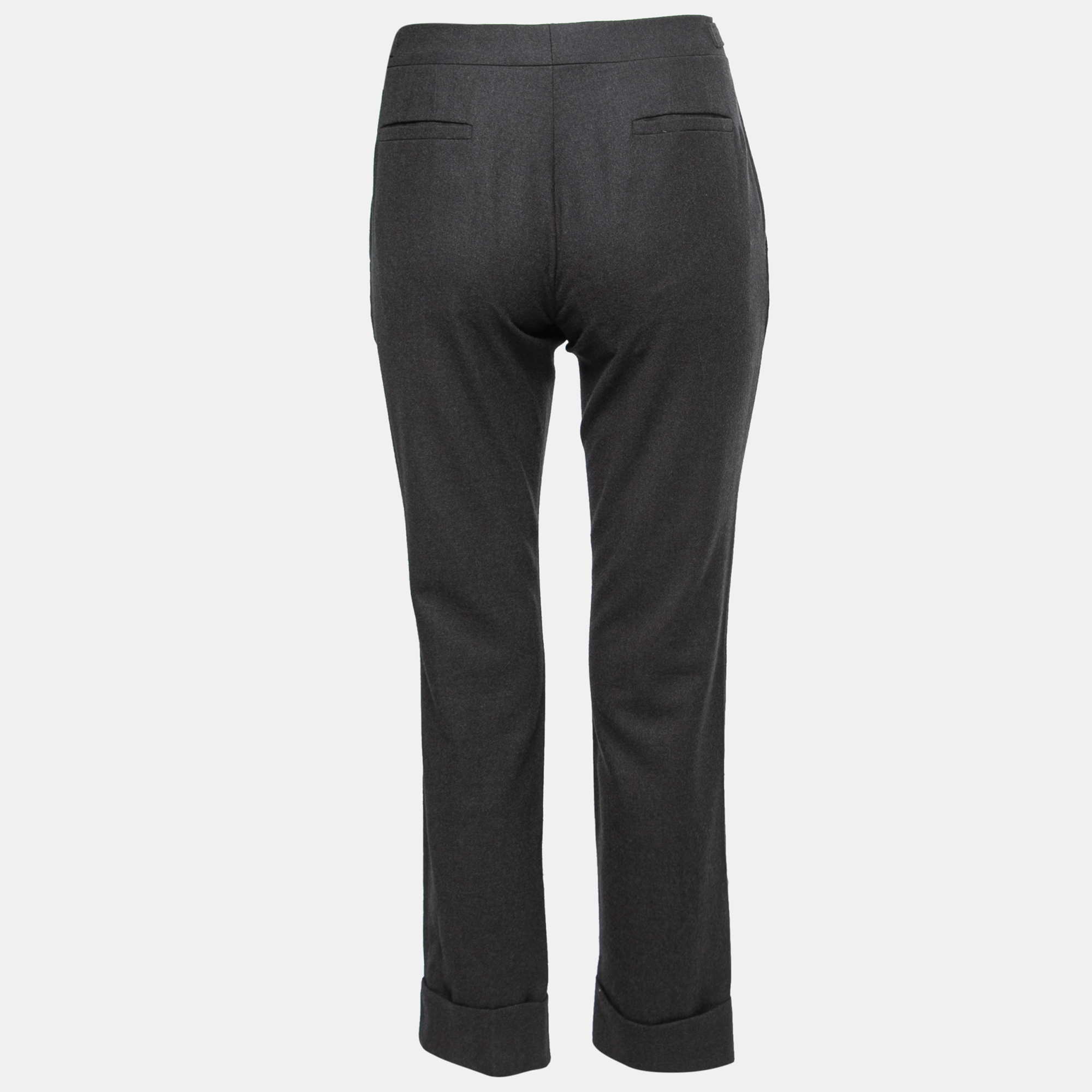 

Miu Miu Grey Wool Buckle Detail Trousers