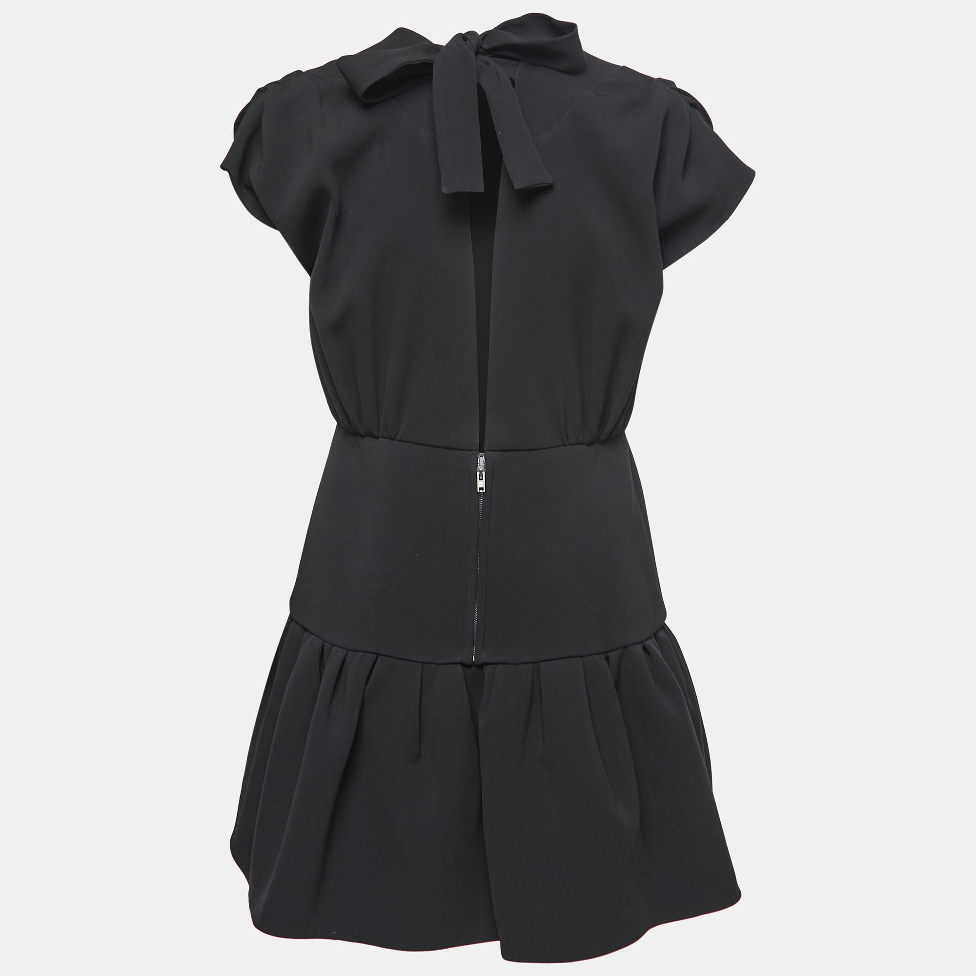 

Miu Miu Black Crepe Sleeveless Flared Short Dress