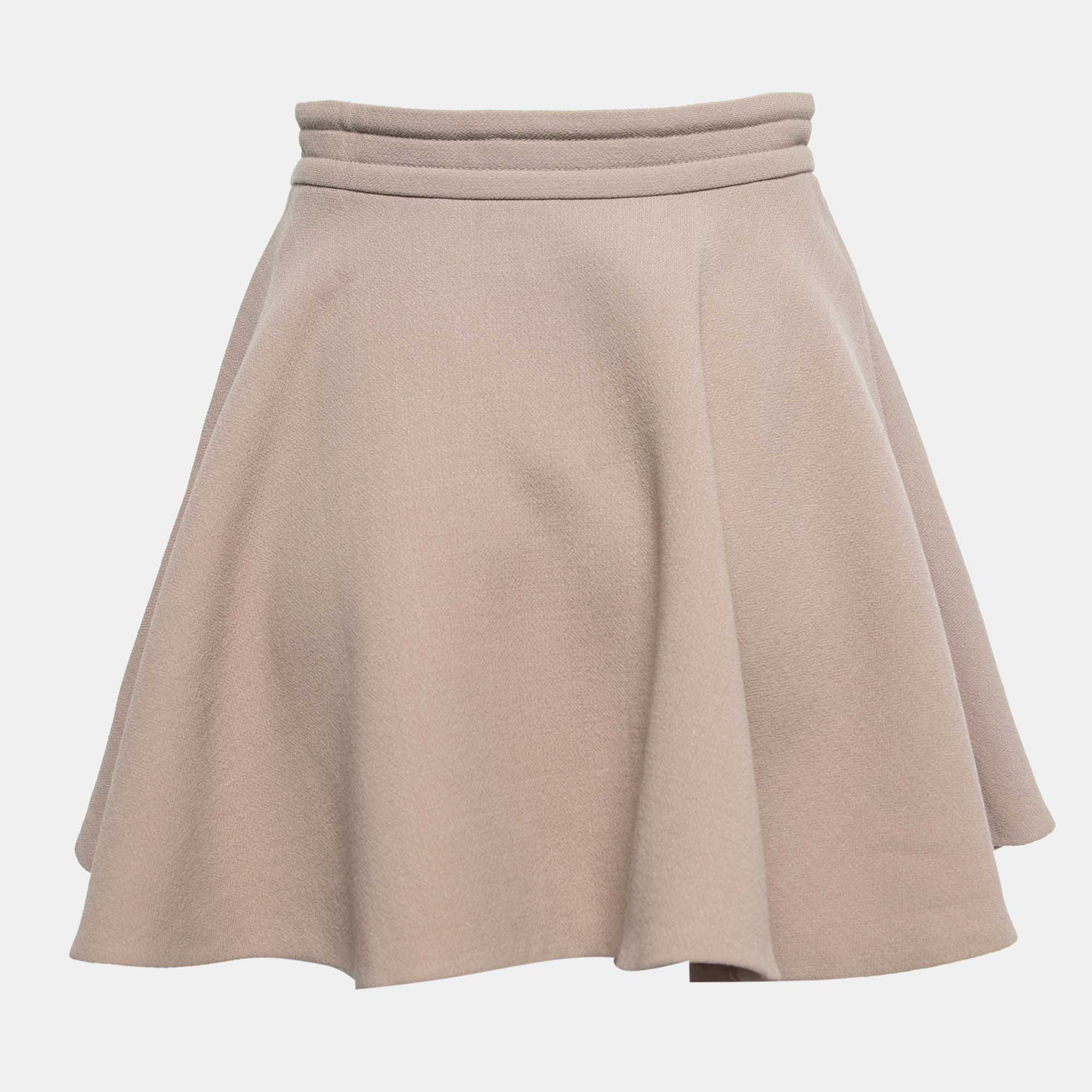 

Miu Miu Beige Wool Flared Mini Skirt