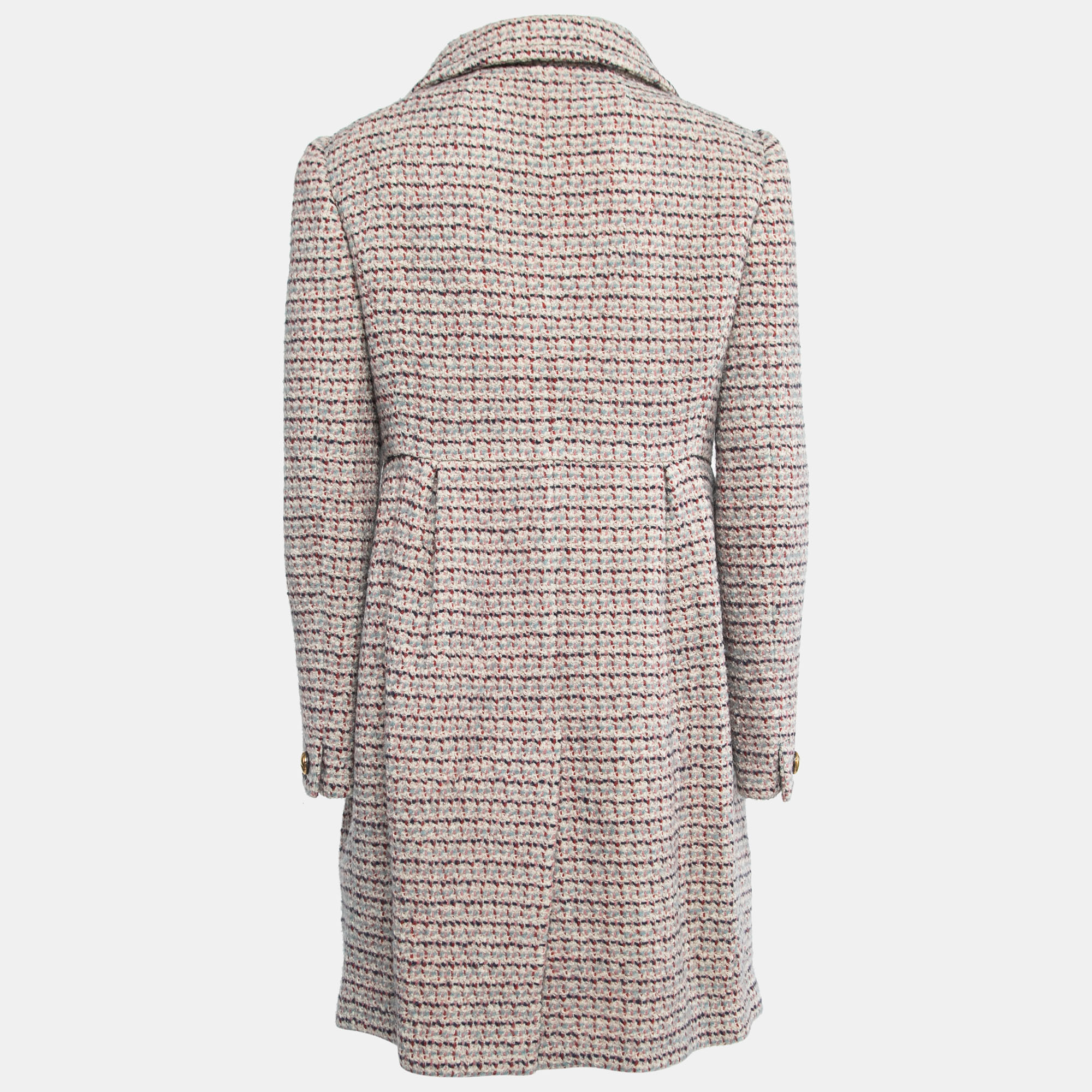 

Miu Miu Multicolor Tweed Double Breasted Full Sleeve Flared Short Dress