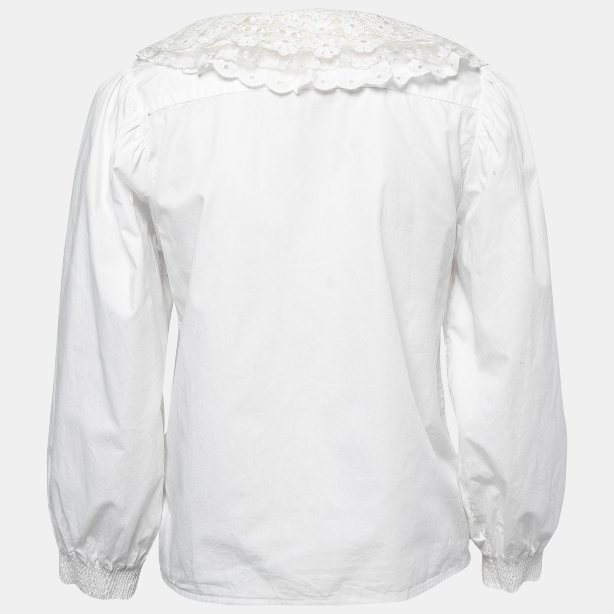 

Miu Miu White Cotton & Lace Collar Detail Shirt