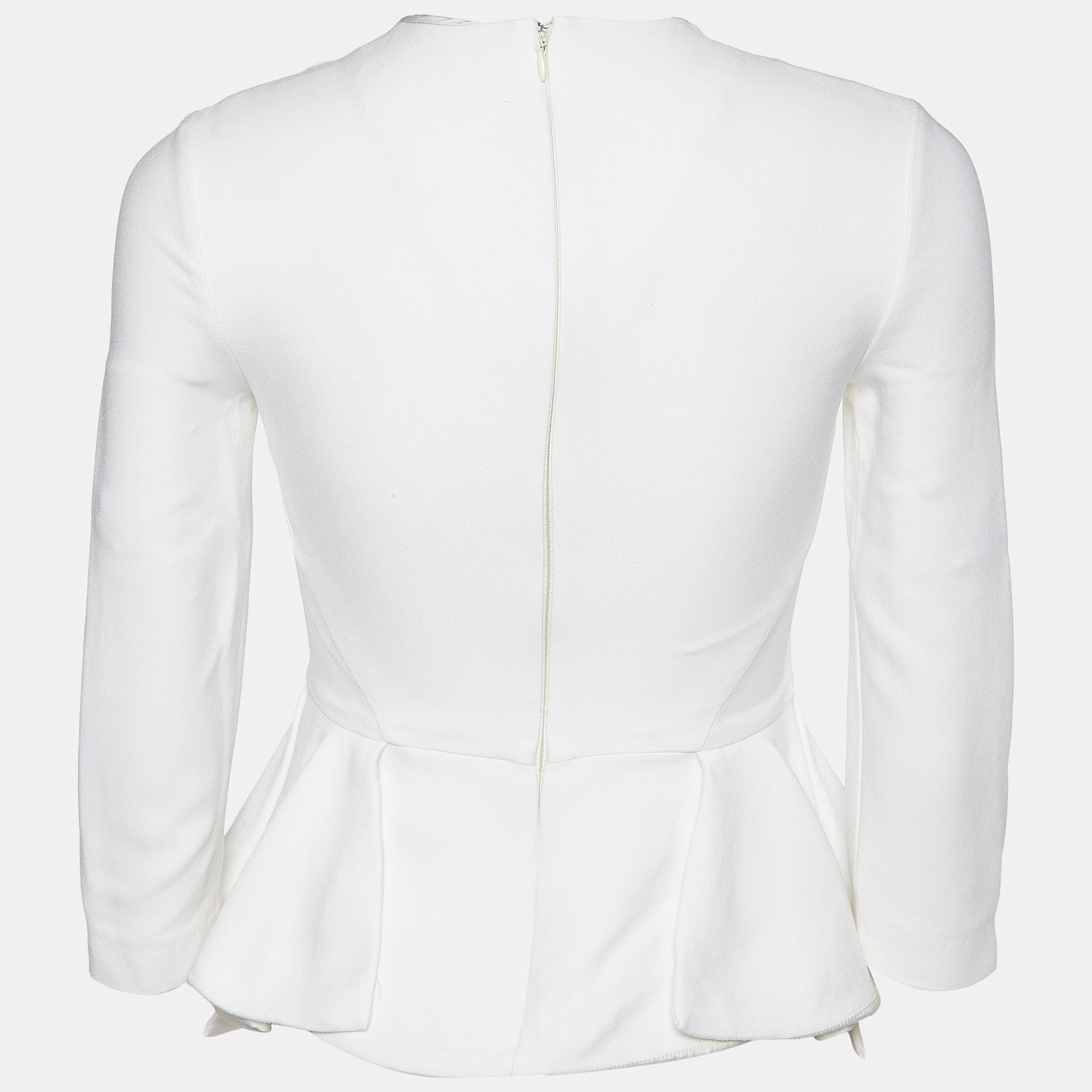 

Miu Miu White Crepe Ruffled Hem Top