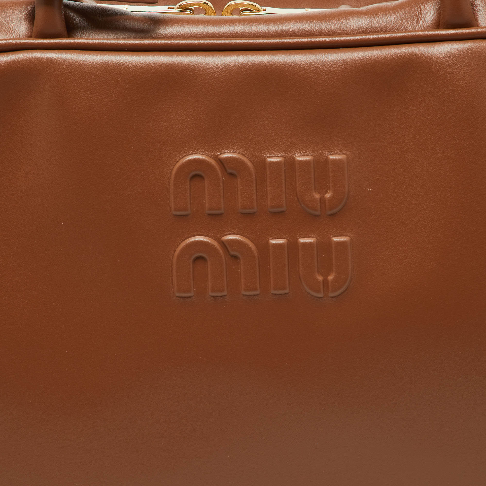 Miu Miu Brown Leather Zip Boston Bag Miu Miu | TLC Miu Miu Brown Leather Zip Boston Bag Miu Miu | TLC