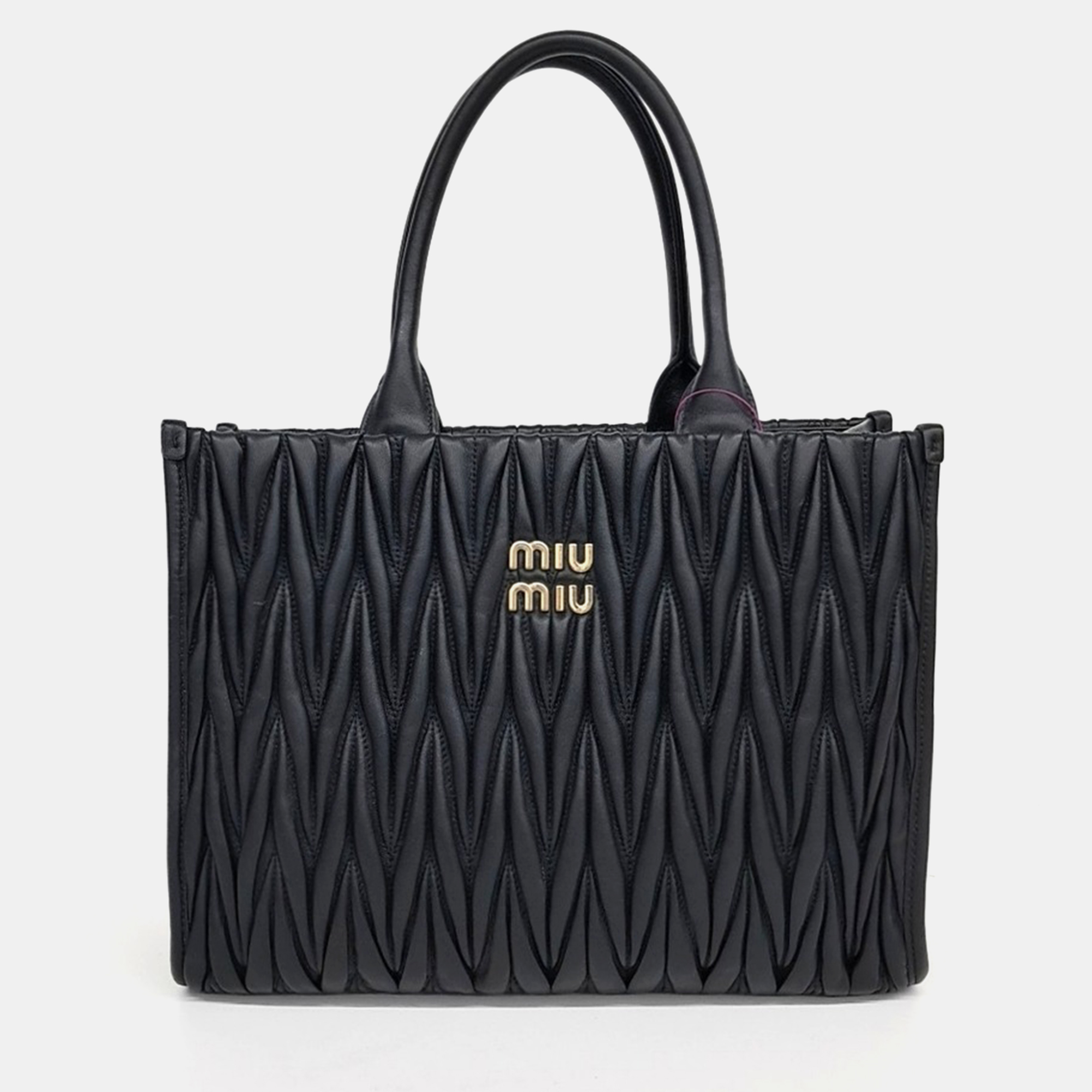 

Miu Miu Matrace Tote and Shoulder Bag, Black