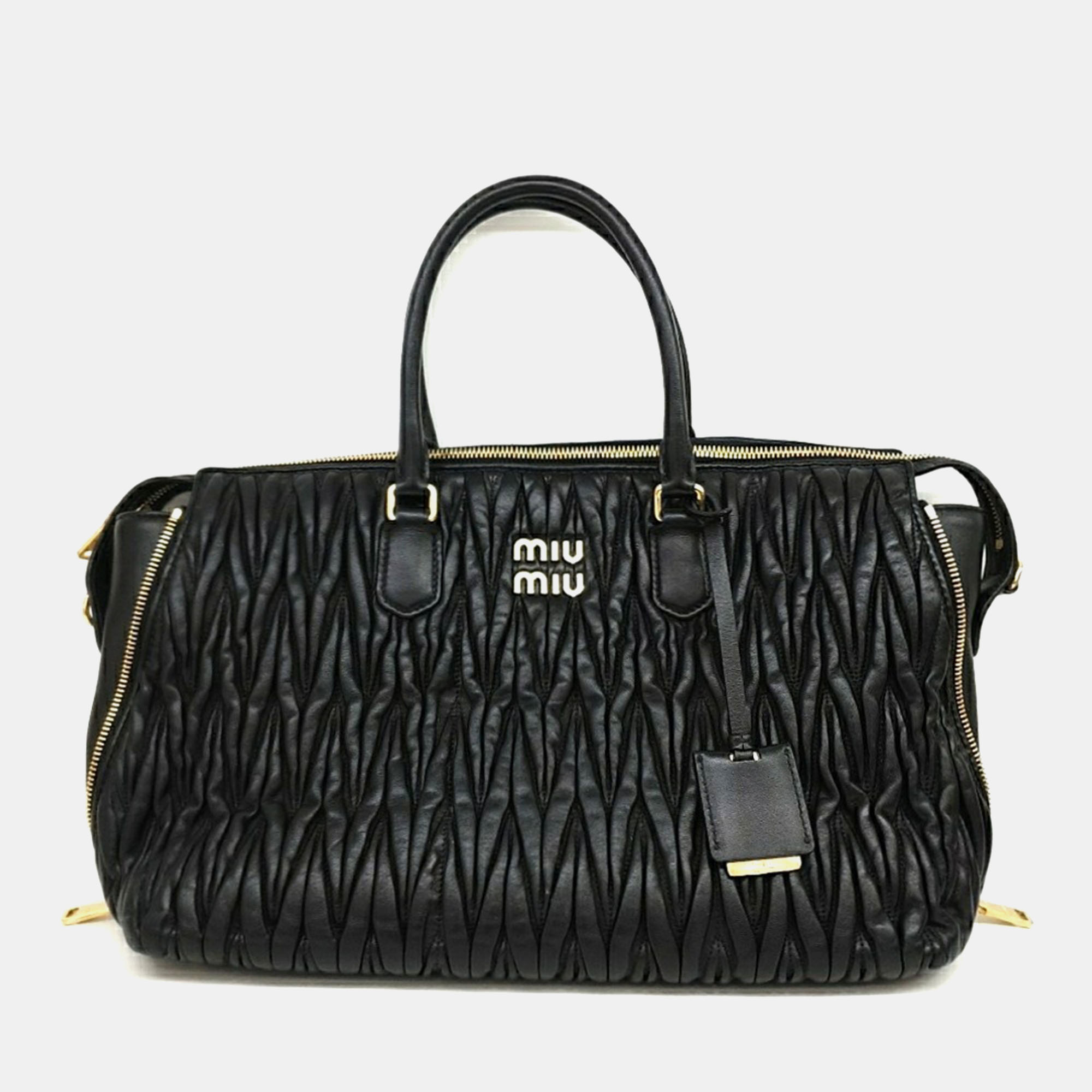 

Miu Miu Matrace Tote and Shoulder Bag, Black