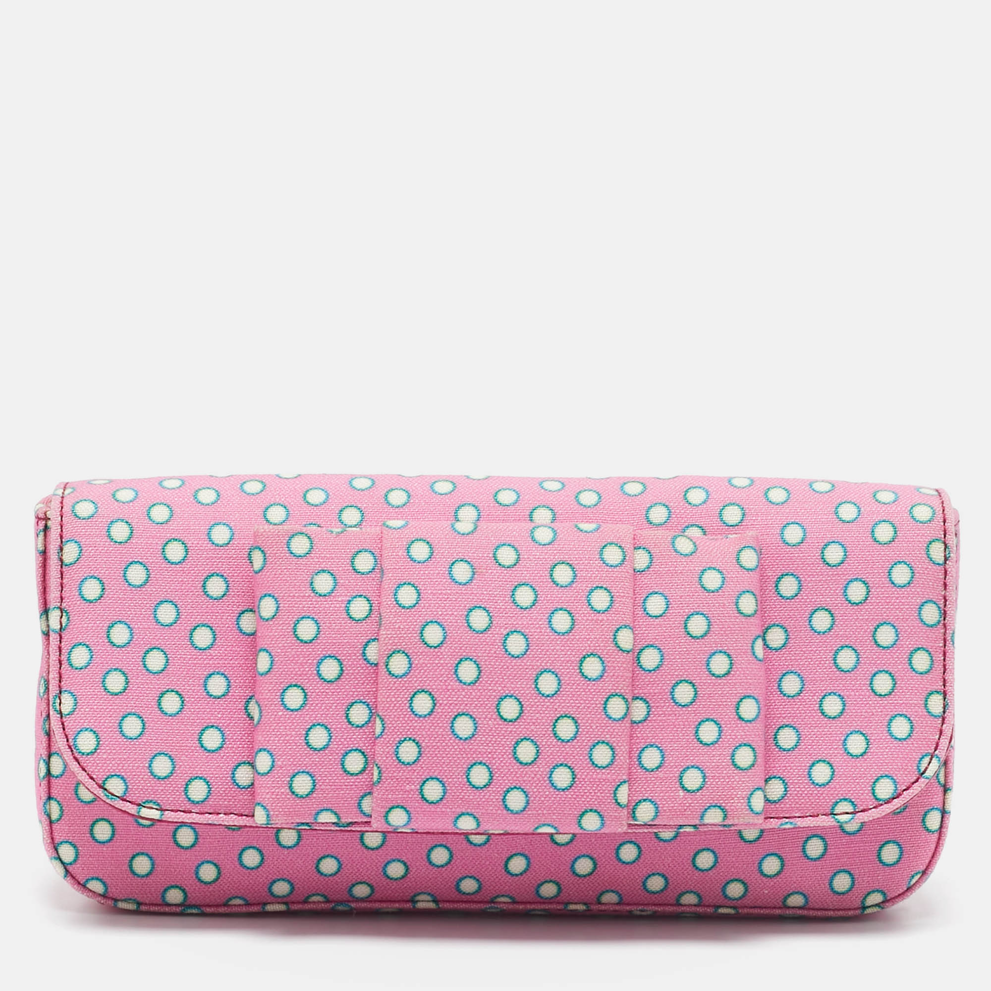 

Miu Miu Pink Polka Fabric Bow Clutch