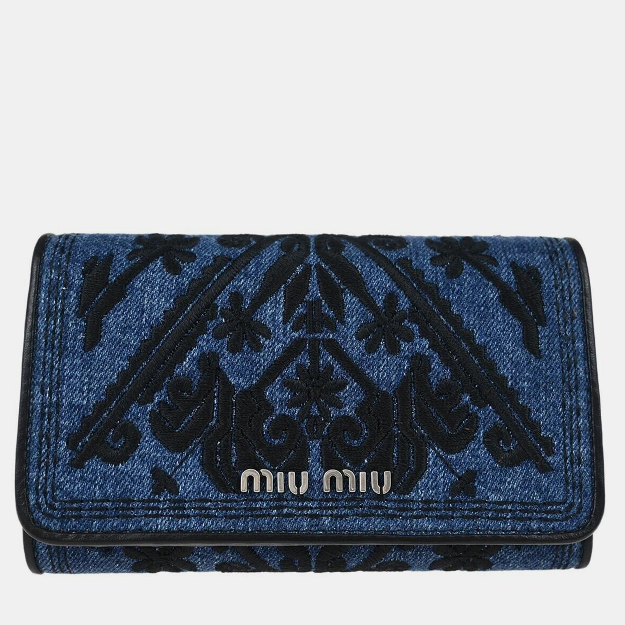 

Miu Miu Indigo Denim Wallet, Blue