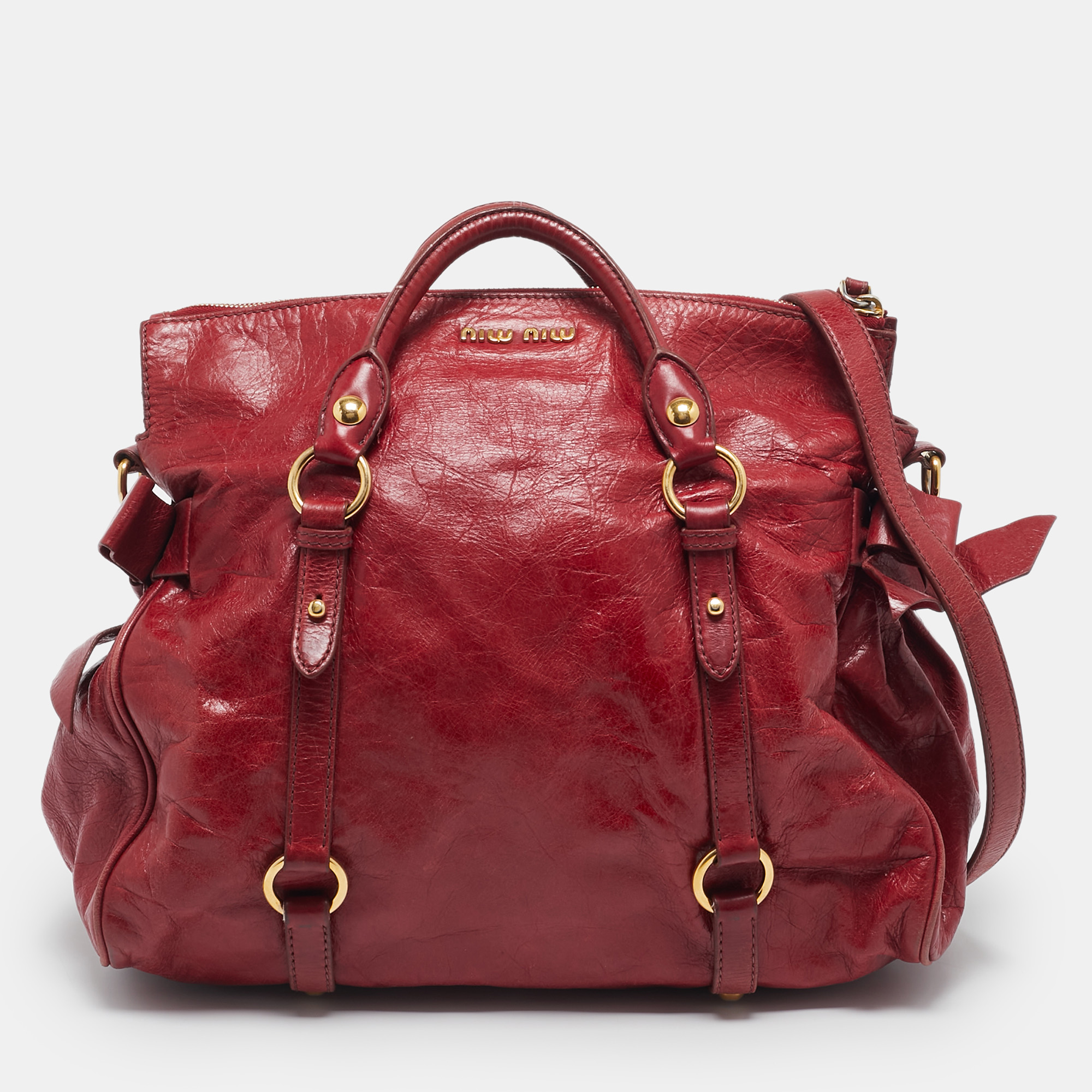 

Miu Miu Red Leather Bow Satchel