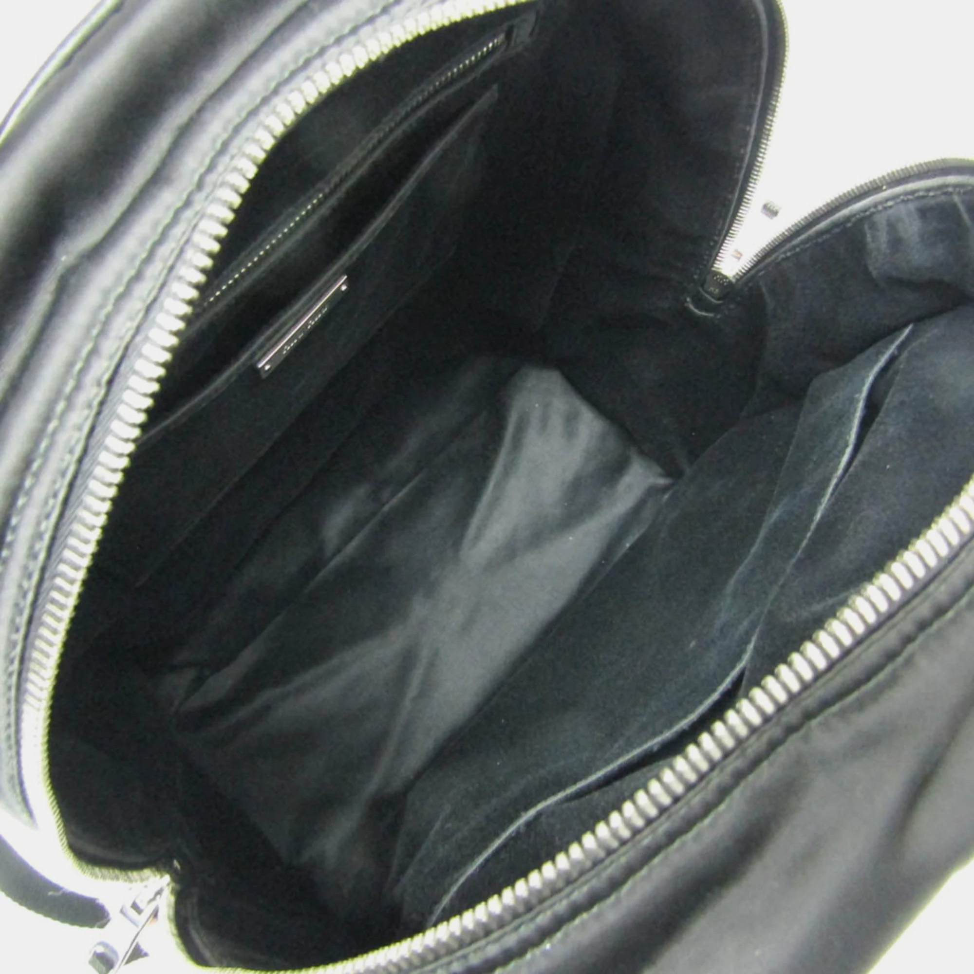 Miu Miu Black Nylon/Knit Cat Applique Backpack 