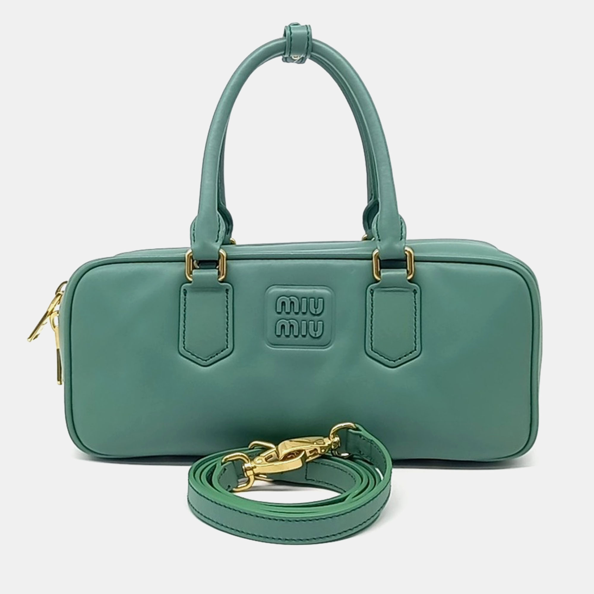 

Miu Miu Green Leather Arkady tote bag