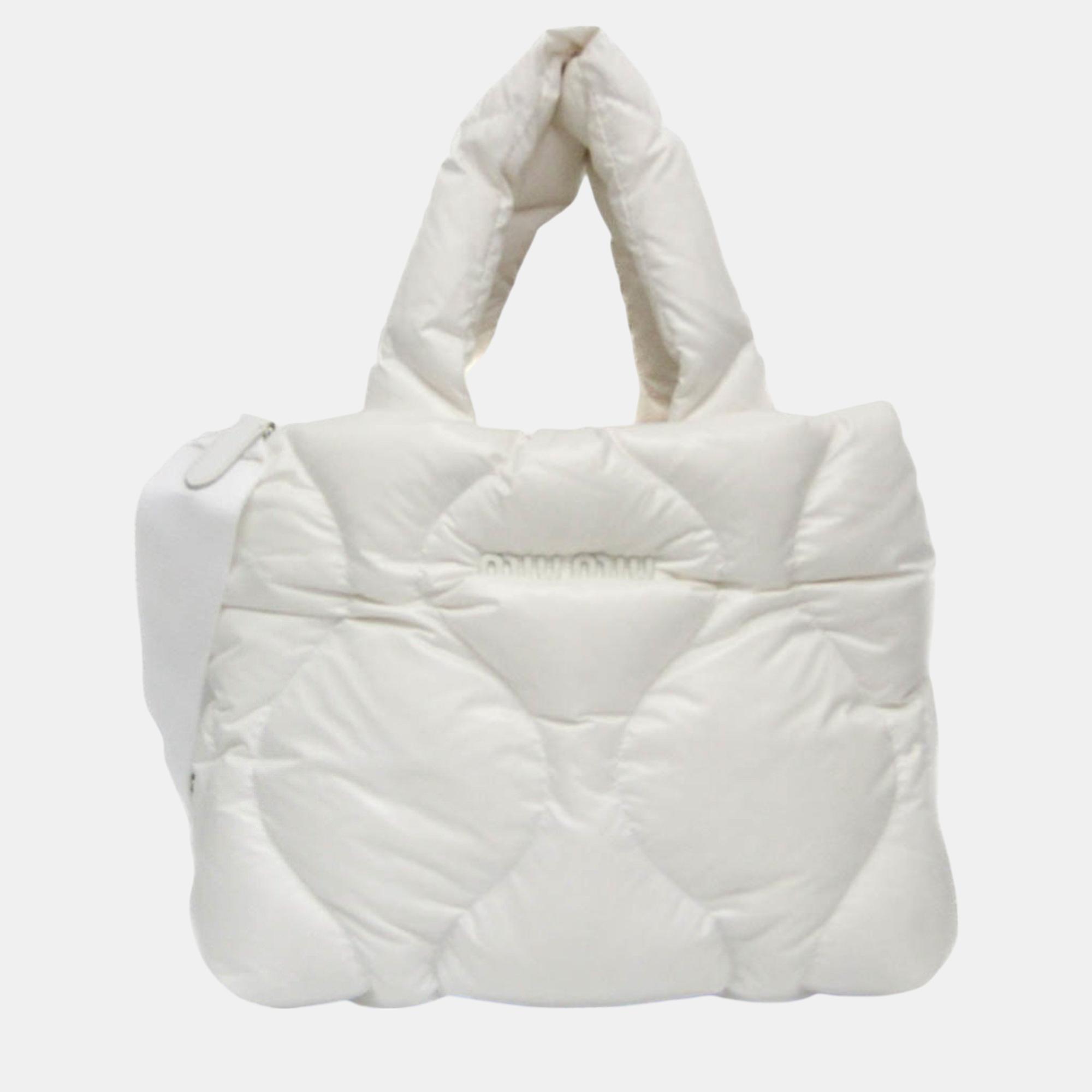 

Miu Miu White Nylon Quilting Shoulder Bag