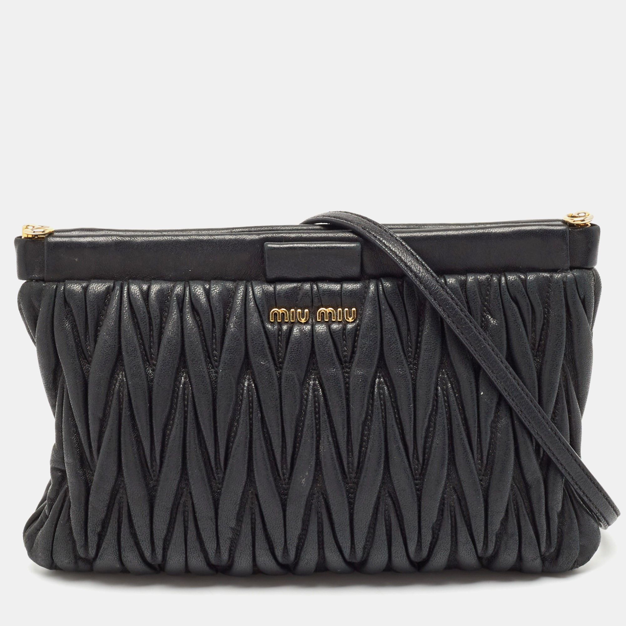 

Miu Miu Balck Matelasse Leather Shoulder Bag, Black