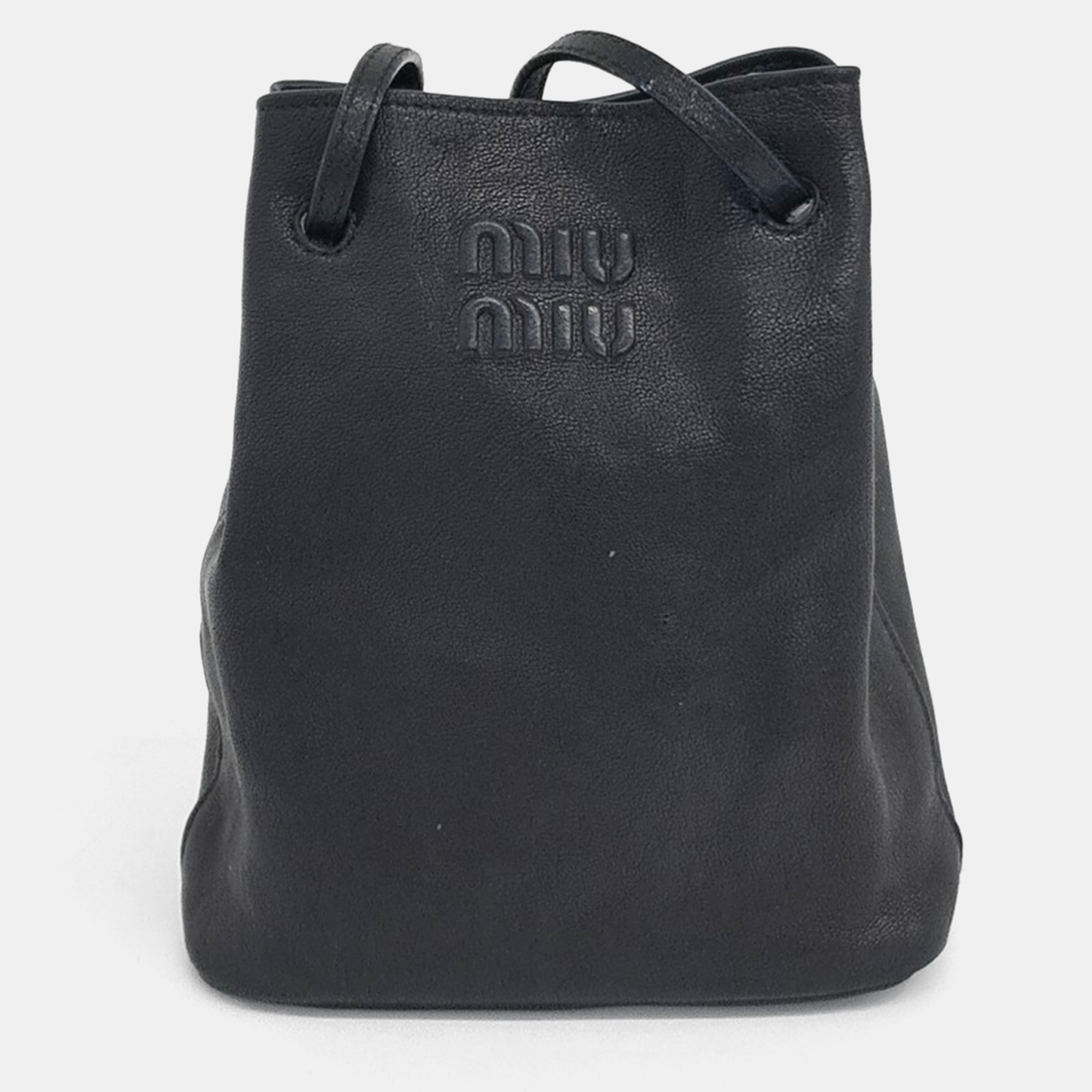 

Miu Miu Black Leather Miu Miu Black Nappa leather mini bucket bag