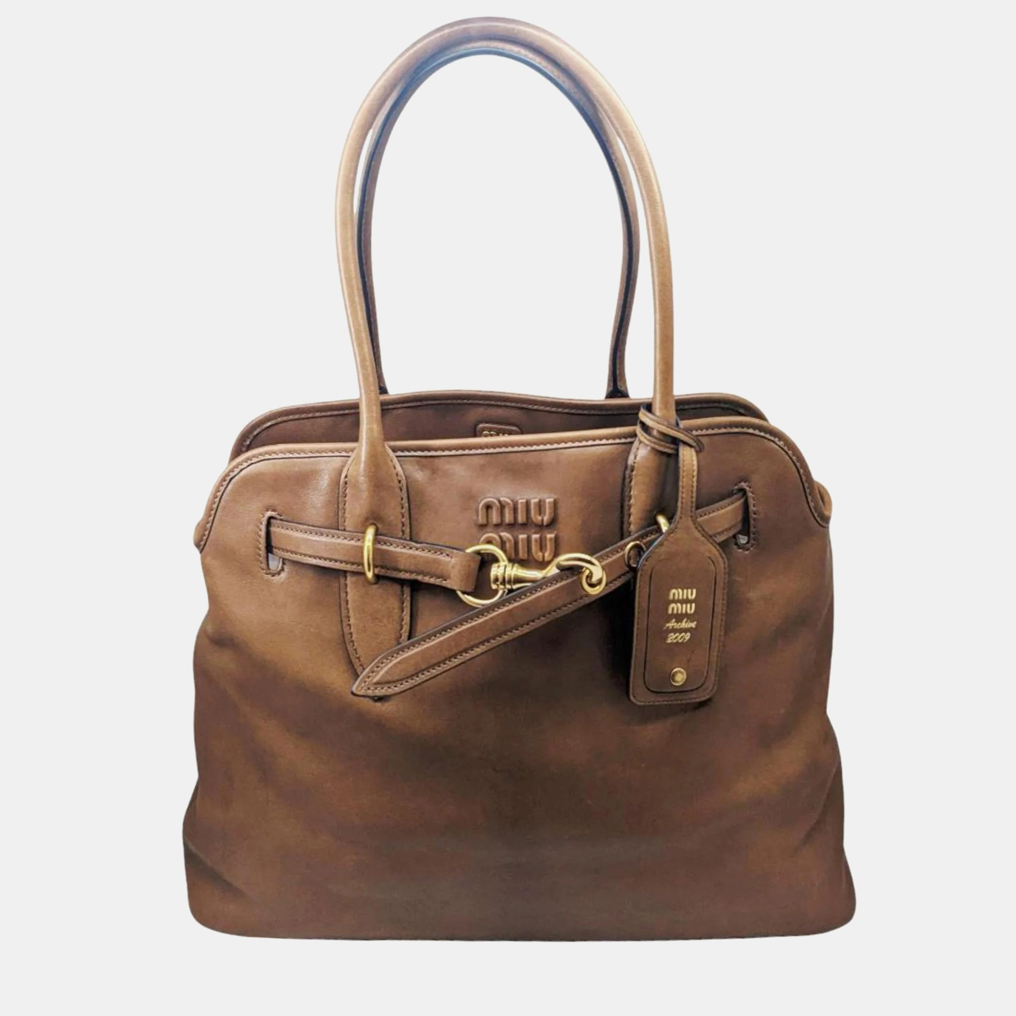 

Miu Miu Aventure Nappa Leather Brown Handbag