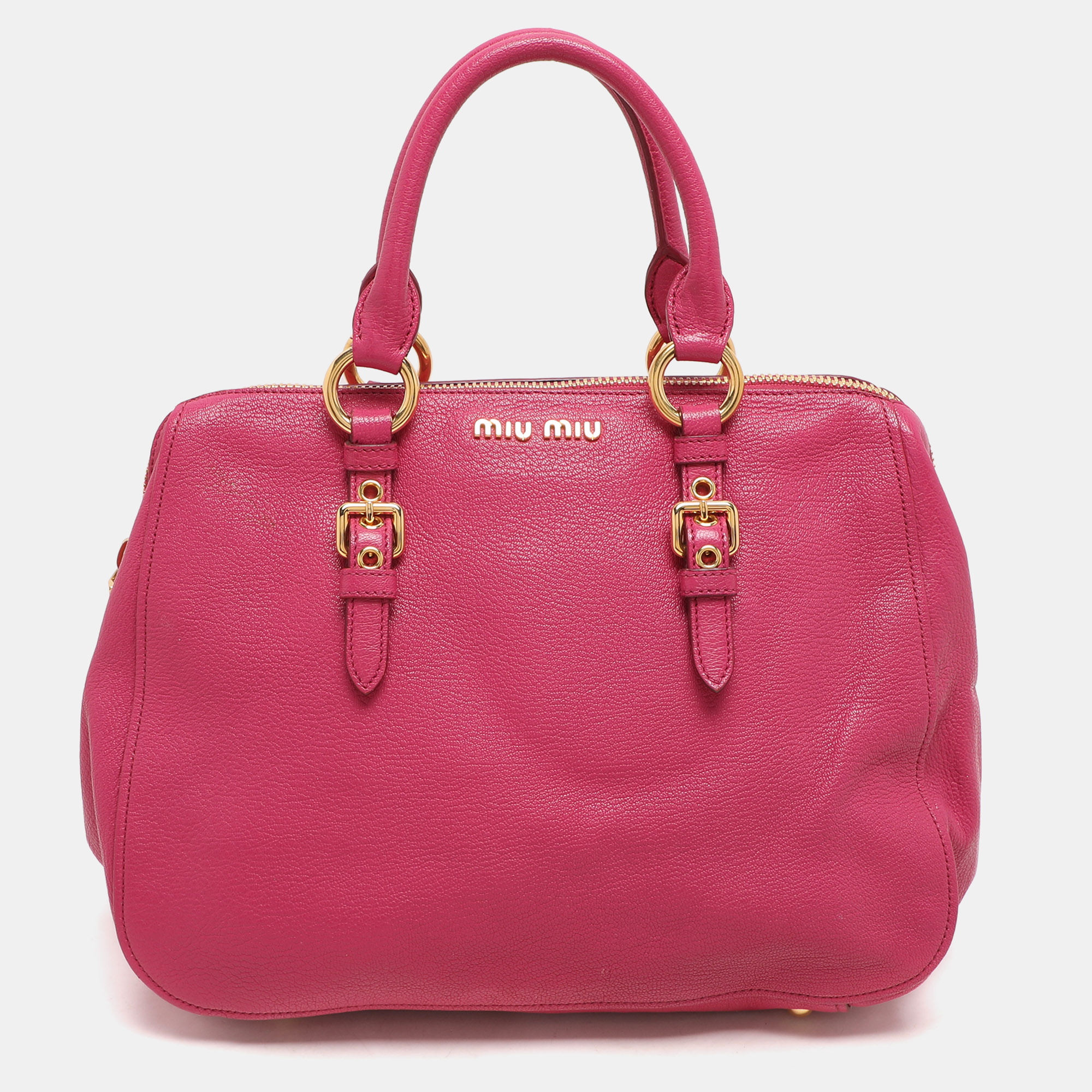 

Miu Miu Pink Leather Zip Satchel