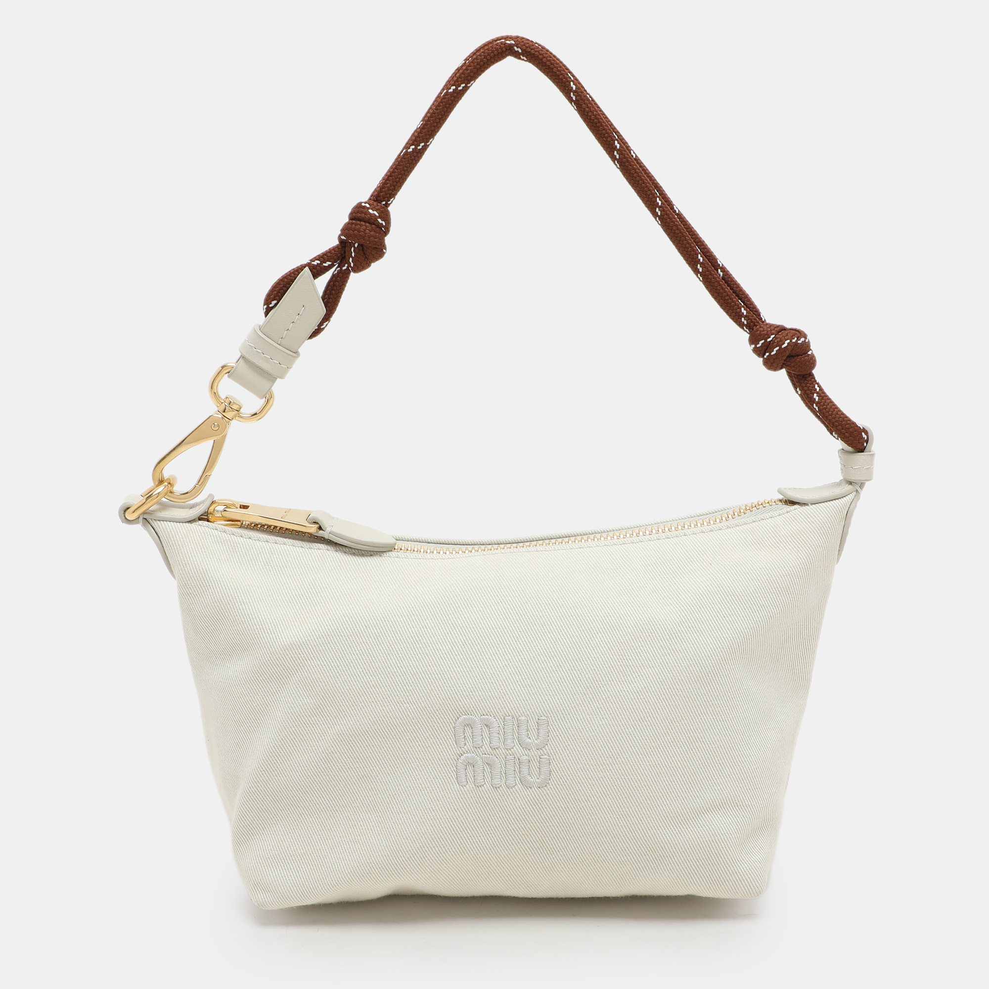 

Miu Miu Chalk White Gabardine Fabric Pouch Bag