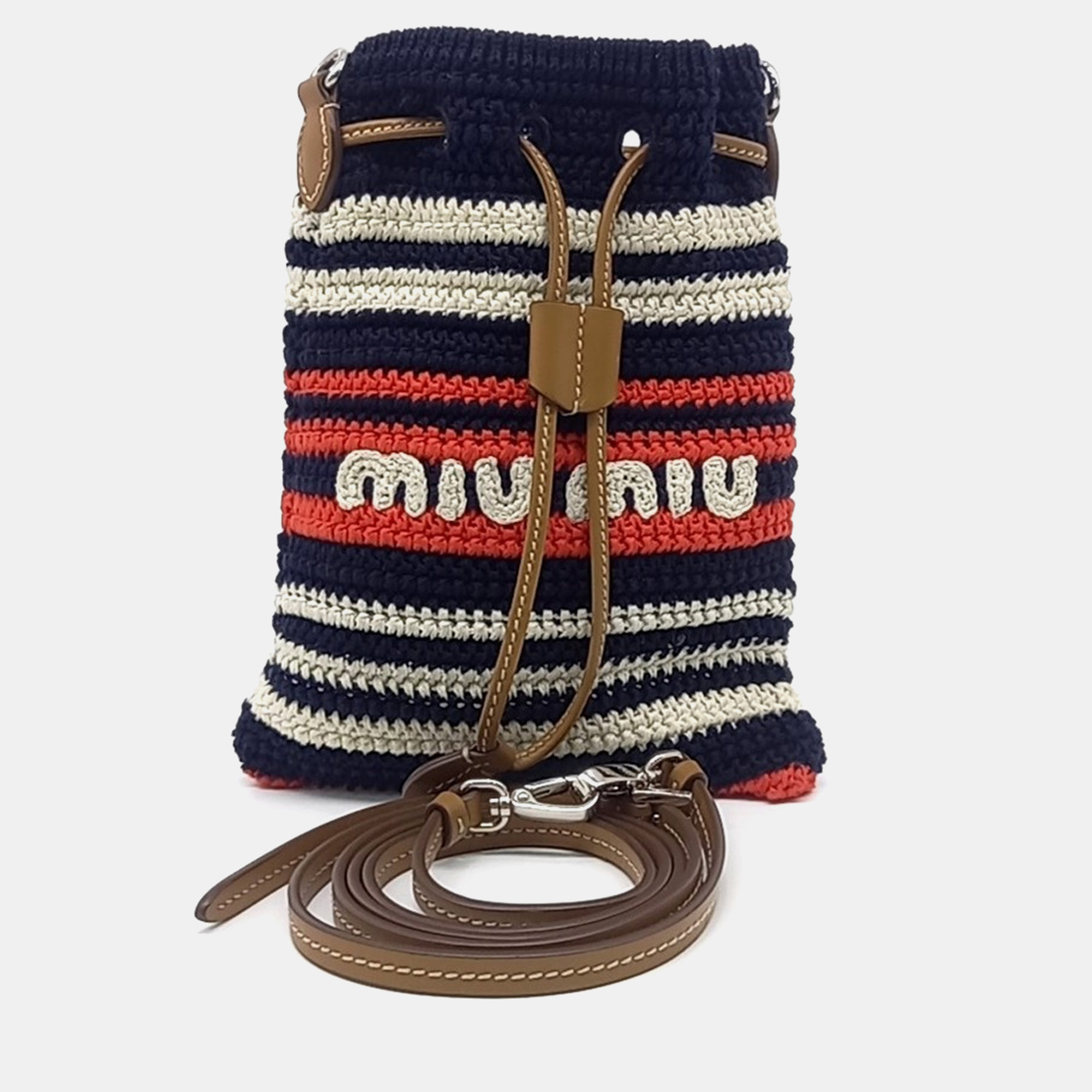 Pre-owned Miu Miu Multicolor Fabric Crochet Mini Crossbody Bag