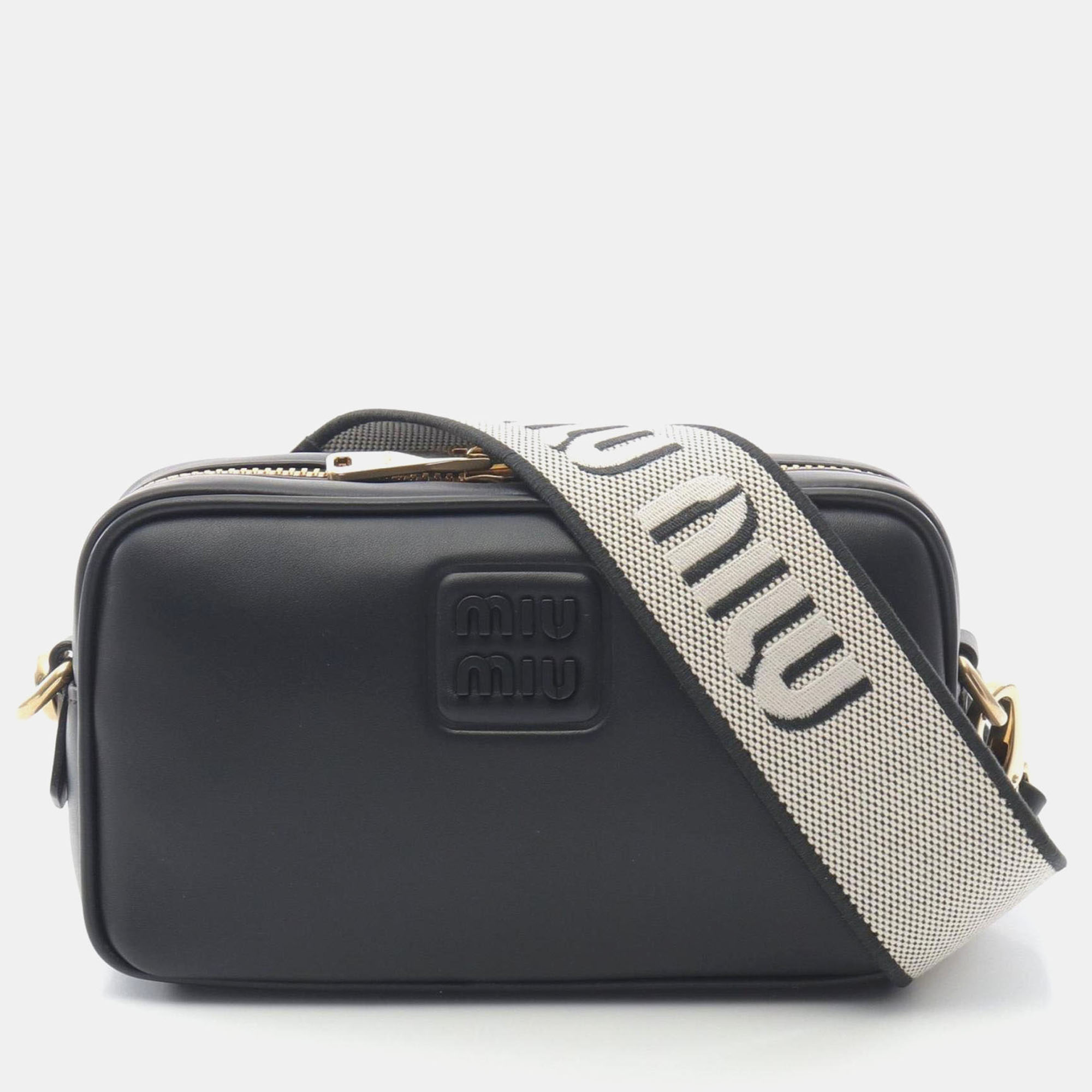 Pre-owned Miu Miu Miu Shoulder Bag Leather Black