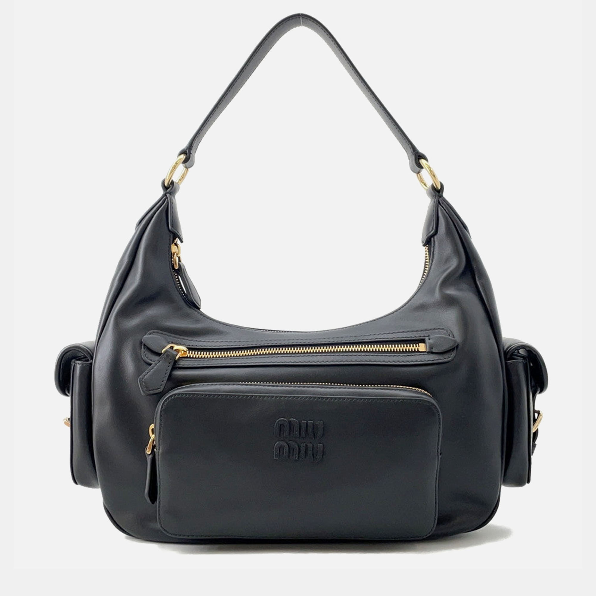 MIU MIU Pre-owned Miumiu Pocket Bag Black Nappa Leather