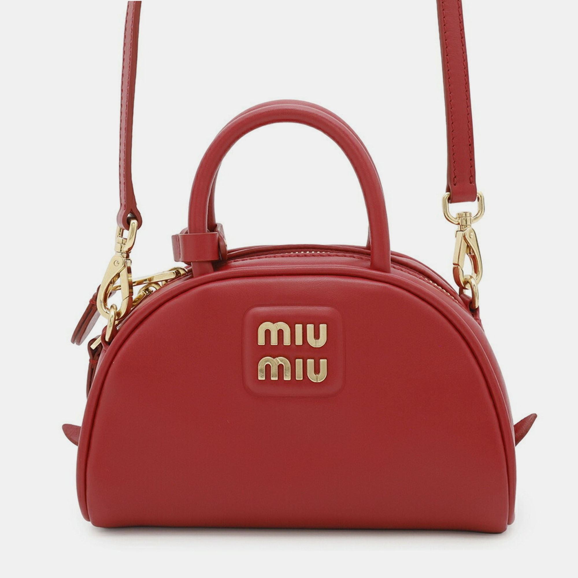 

Miu Miu Miu Handbag Mini Boston Leather, Red