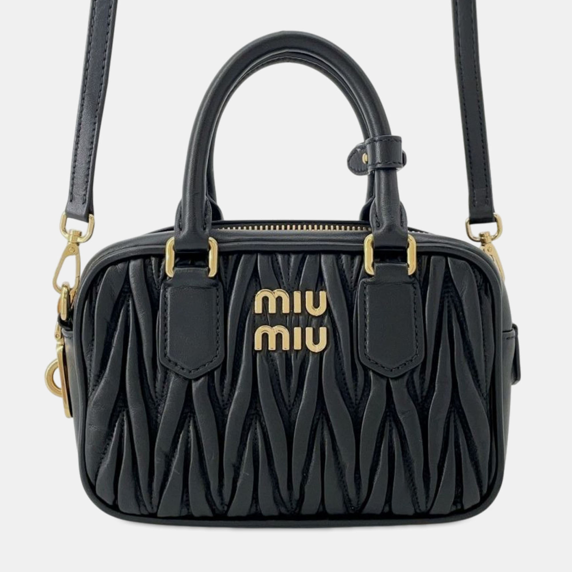 

Miu Miu Black Matelasse Nappa Arcadie Satchel