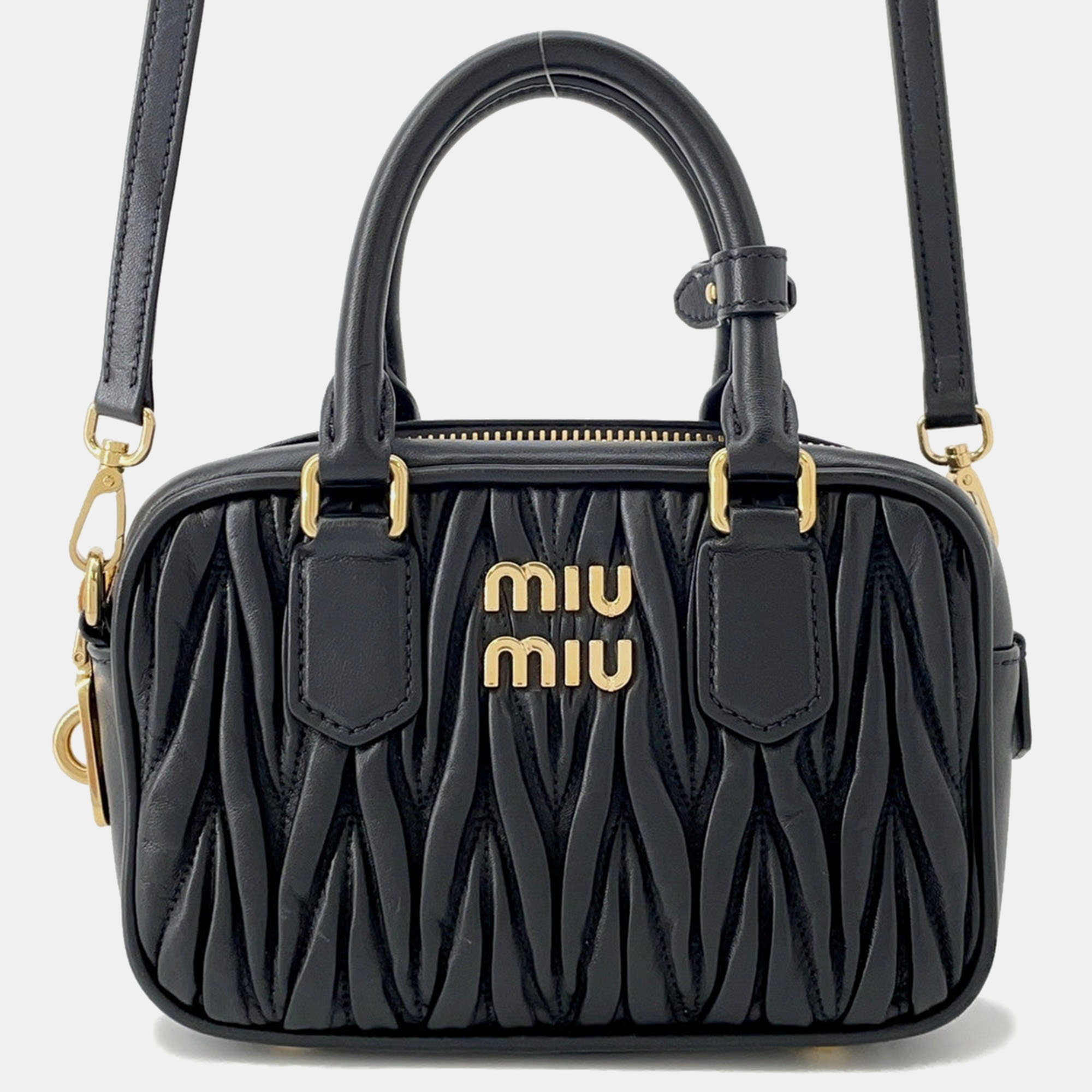 

Miumiu Arcadi Matelasse 2-Way Bag Black Nappa Leather