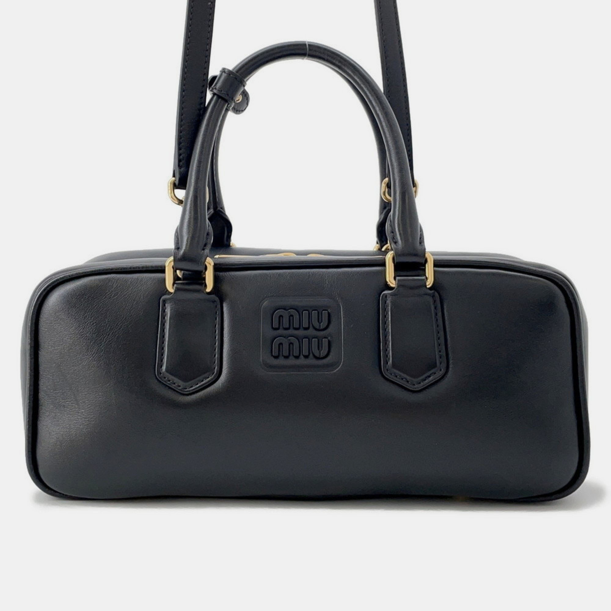 Click to view more detailed imagery on our partner's website Pre-owned Miu Miu Miu Handbag Arcadi Leather 2-way Black