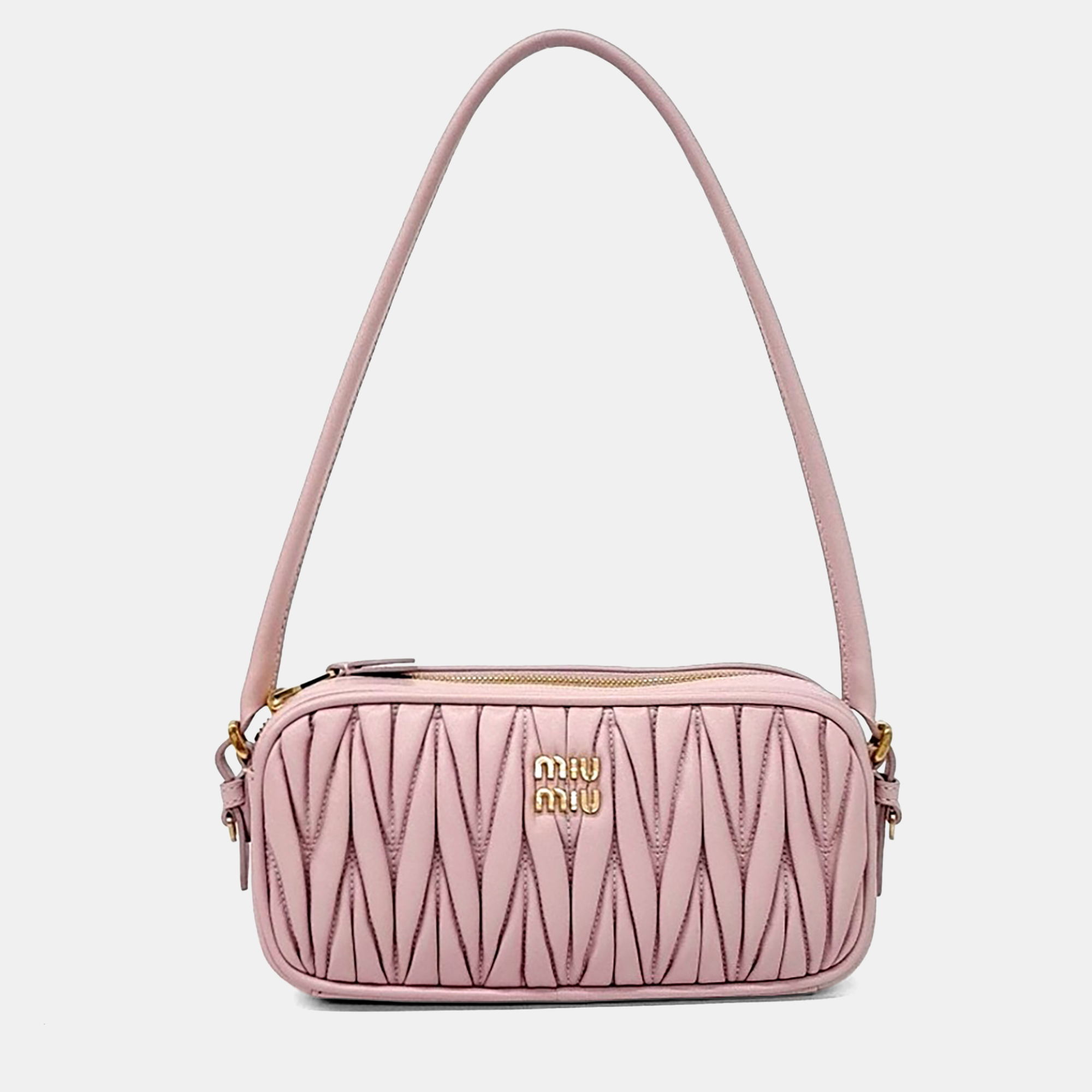 

Miu Miu Pink Leather Napa Matrasse Pouch and Shoulder Bag