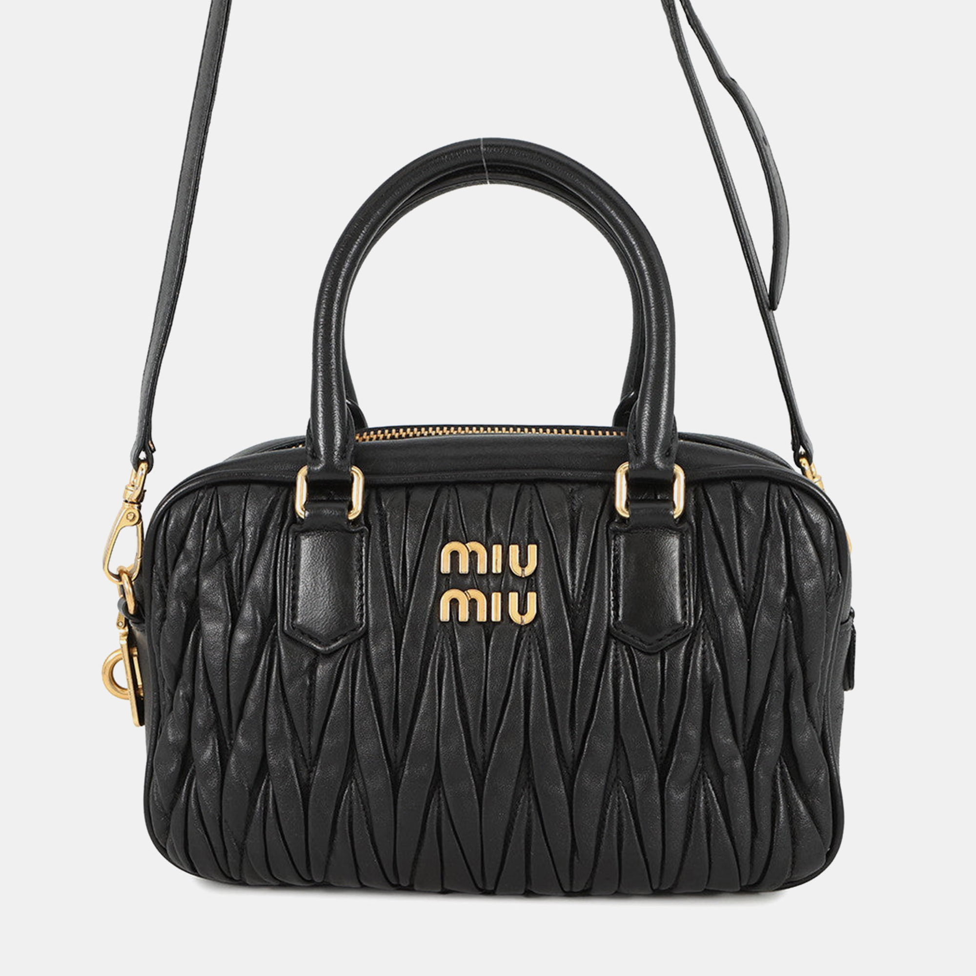 

Miumiu Arcadi Matelasse 2-Way Bag Black Leather