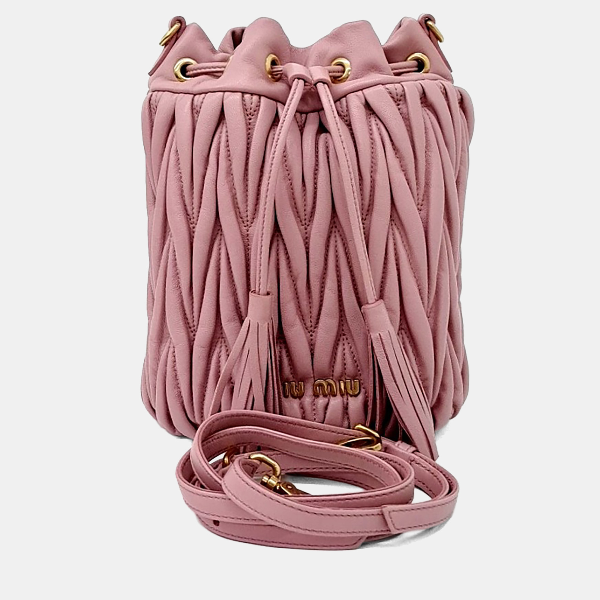 

Miu Miu Matrasse Bucket Bag (5BE014), Pink