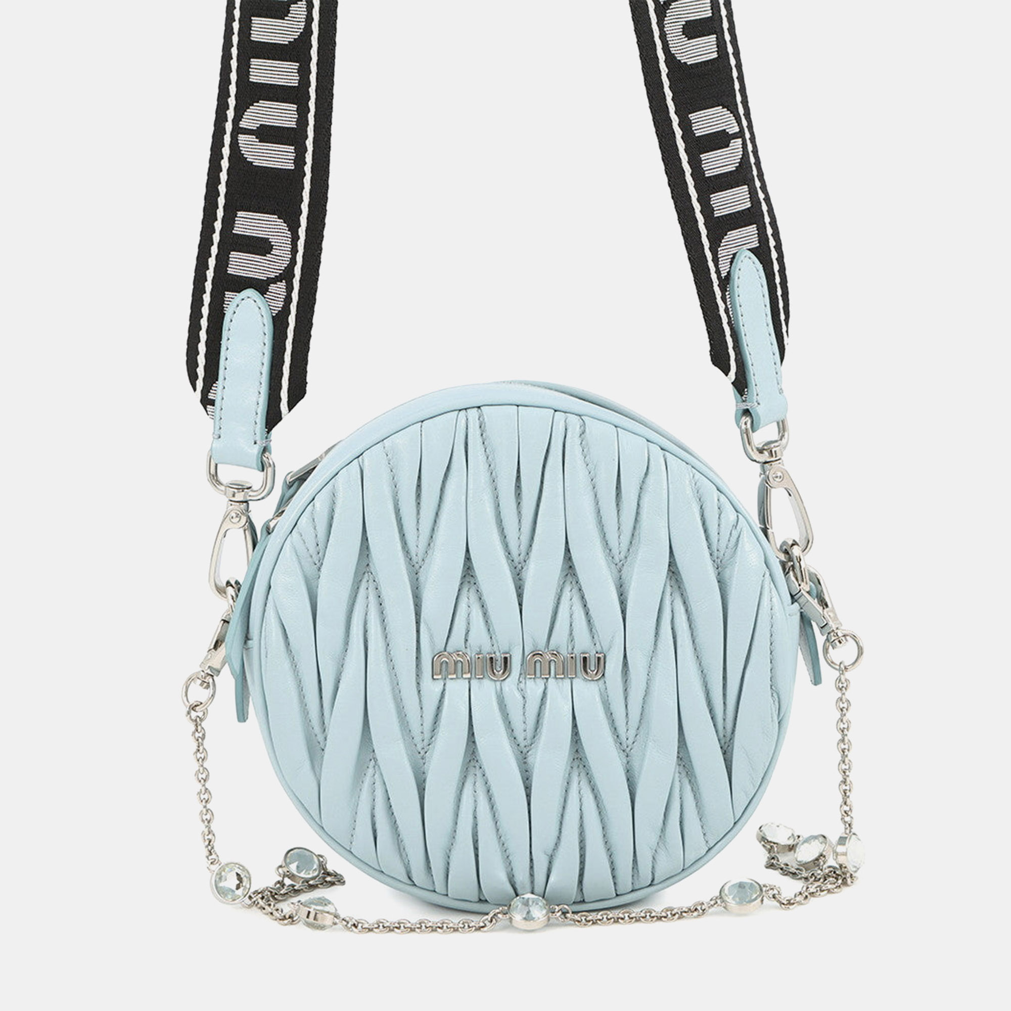 

Miumiu Materassee 2Way Shoulder Bag Light Blue Leather