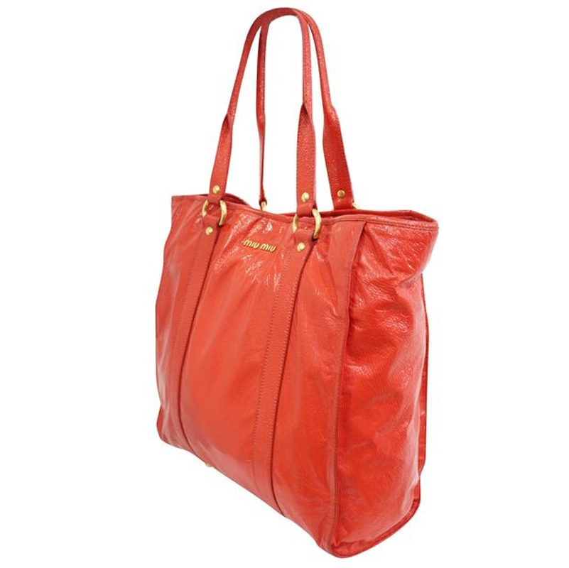 

Miu Miu Red Patent Leather Tote