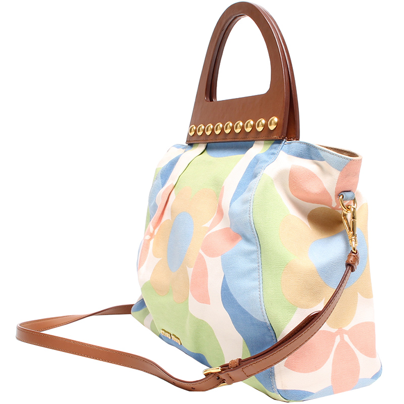 

Miu Miu Multicolor Canvas Satchel Bag