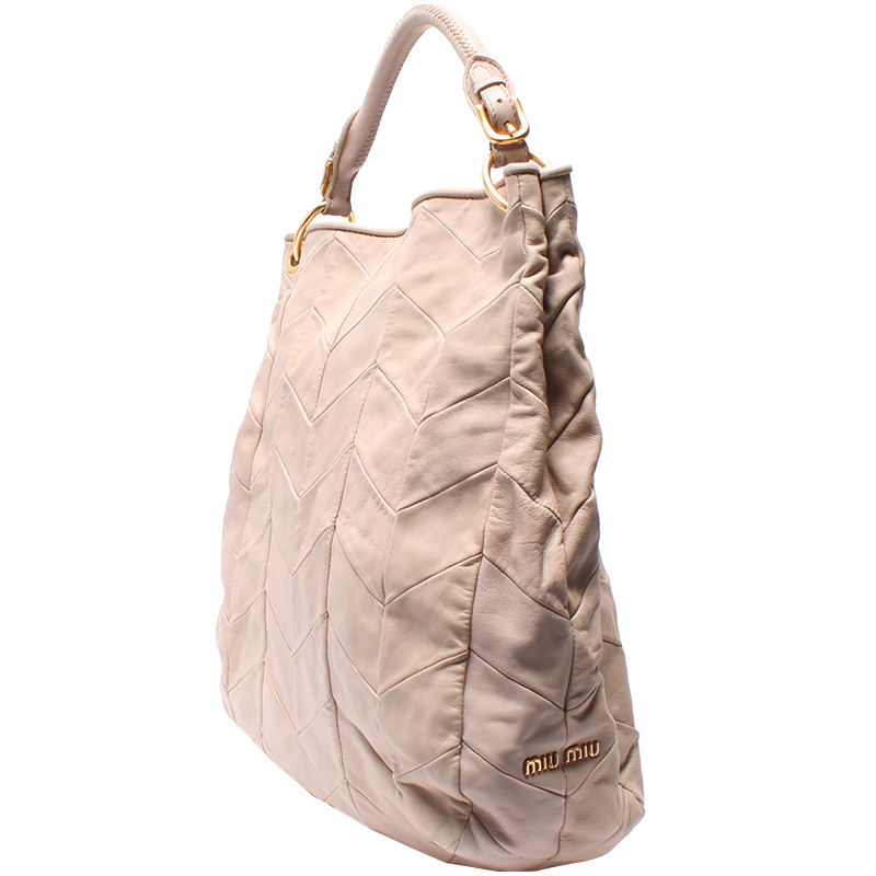 

Miu Miu Biege Leather Tote, Beige