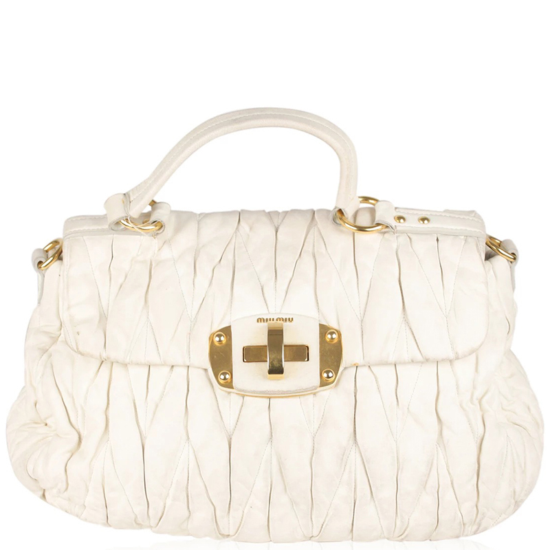 miu miu matelassé leather shoulder bag