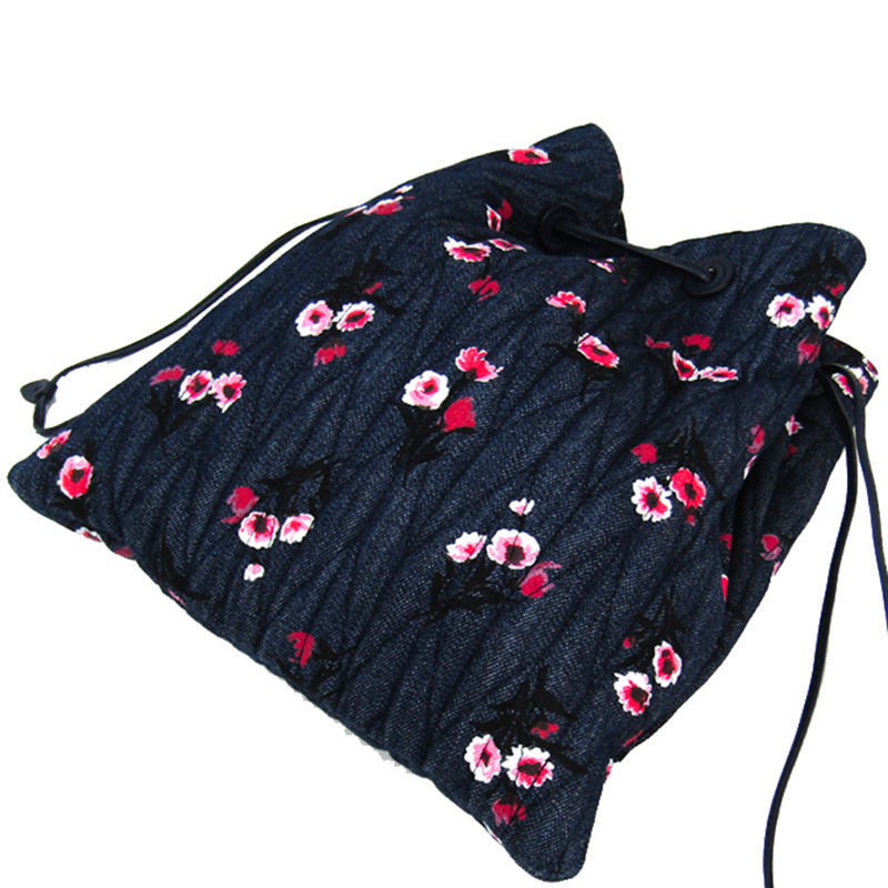 

Miu Miu Navy Blue/Pink Denim Shoulder Bag