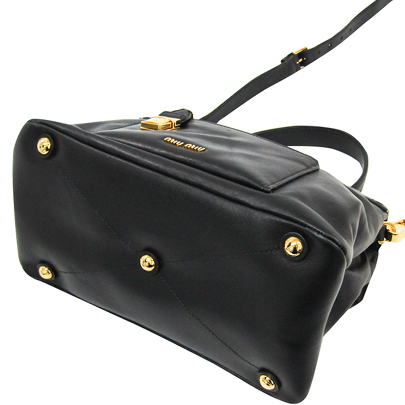 

Miu Miu Black Leather Top Handle Bag