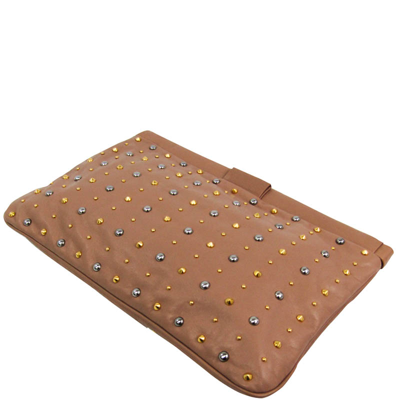 

Miu Miu Beige Leather Clutch Bag