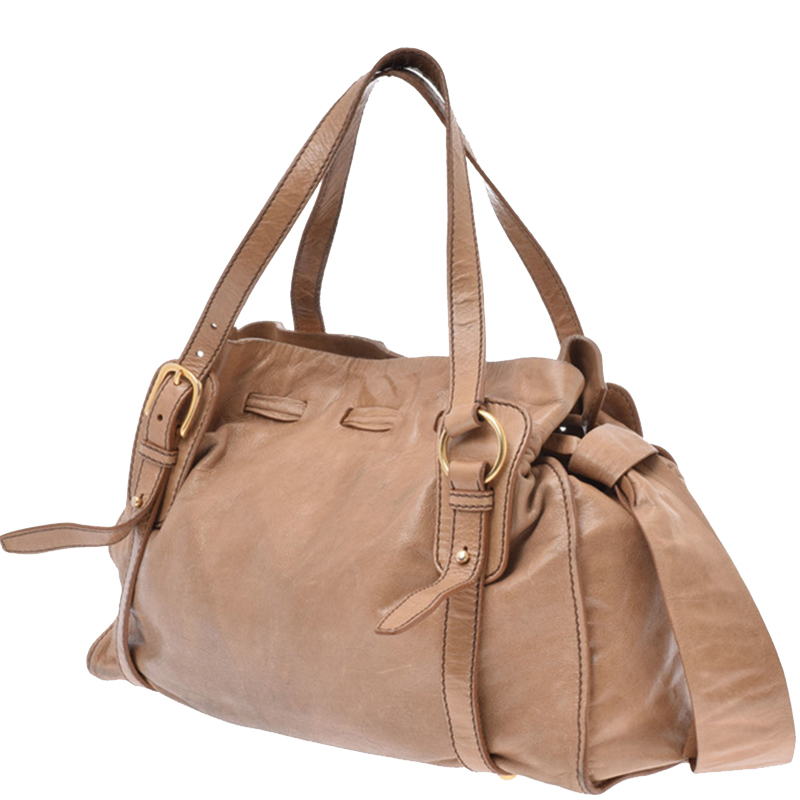

Miu Miu Beige Leather Tote