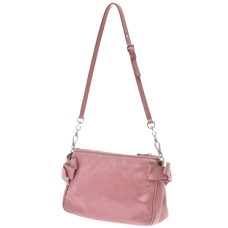 

Miu Miu Pink Leather Crossbody Bag