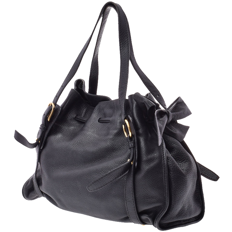 

Miu Miu Black Leather Tote