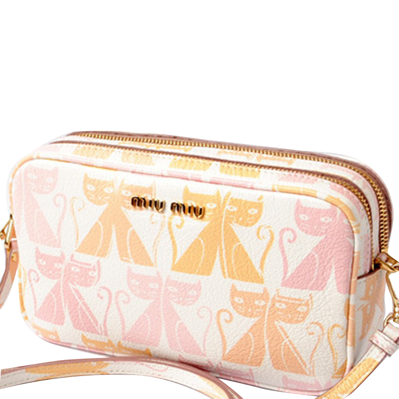 

Miu Miu Light Pink Porch Madras Cat Petalo Crossbody Bag