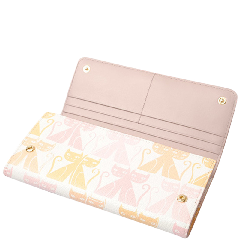 

Miu Miu Light Pink Leather Madras Cat Petalo Zip Around Wallet