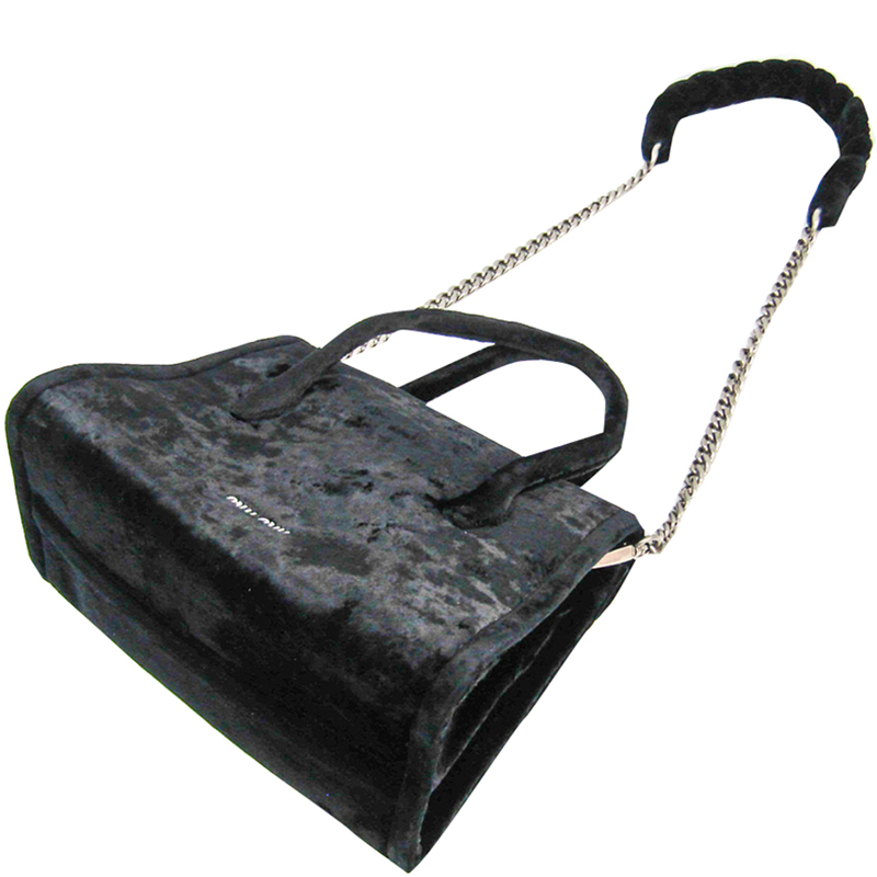 

Miu Miu Black Velvet Shoulder Chain Bag