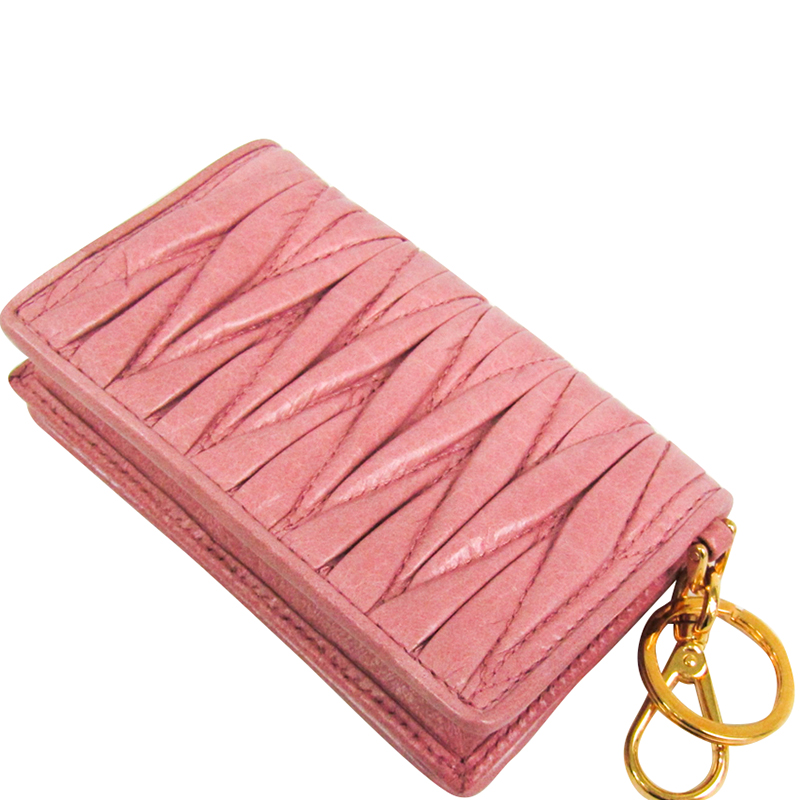 

Miu Miu Pink Matelasse Leather Card Case