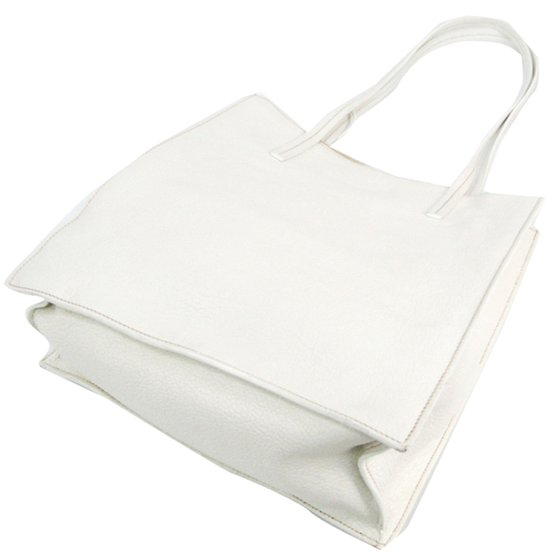 

Miu Miu White Leather Madras Tote Bag